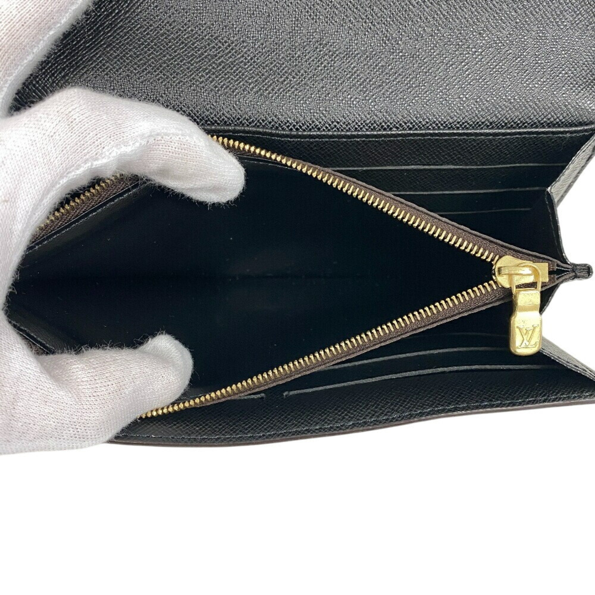Louis Vuitton Brown Leather Wallet (Tri-Fold) (Pre-Owned)
