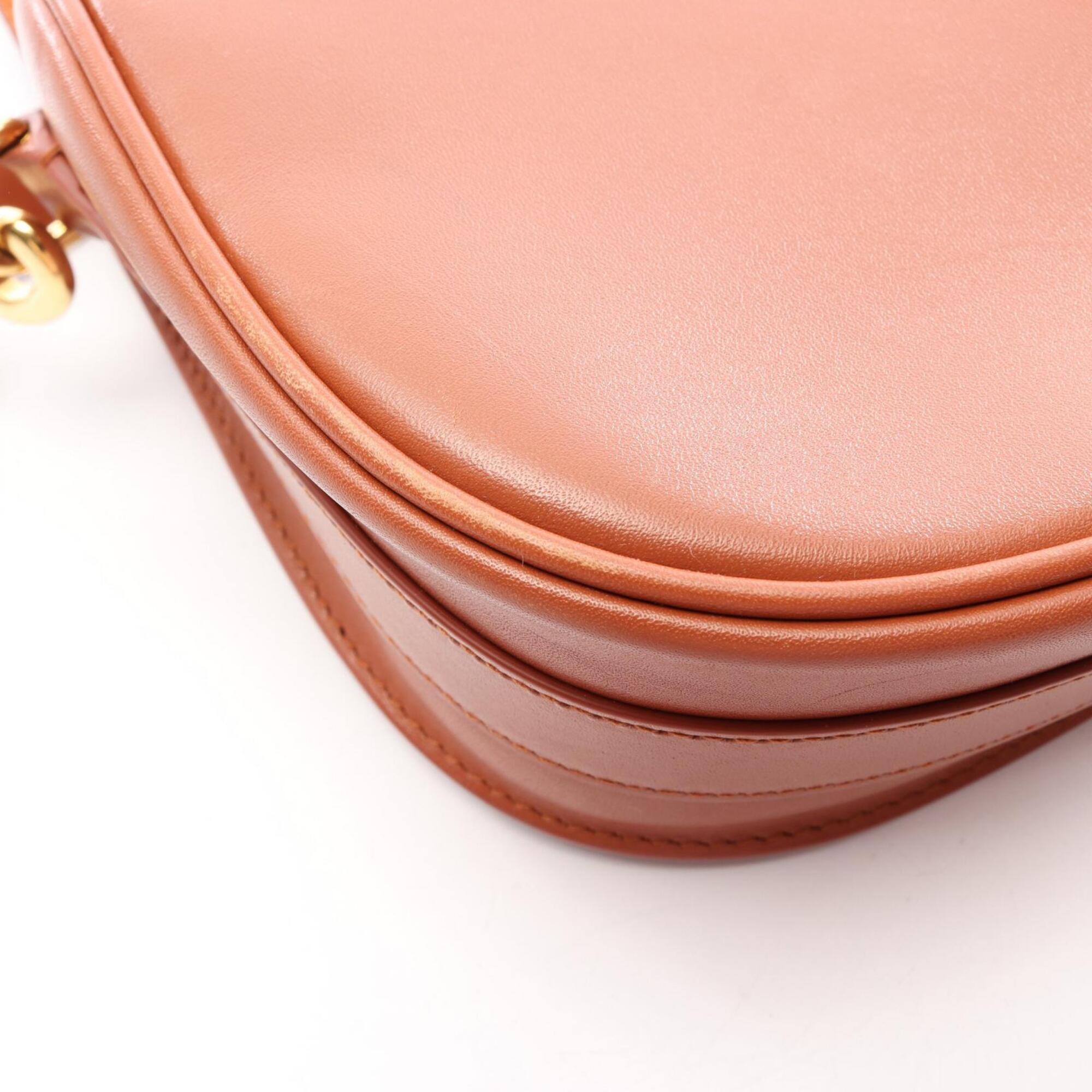 Christian Dior Brown Leather Handbag Shoulder Bag (Pre-Owned)