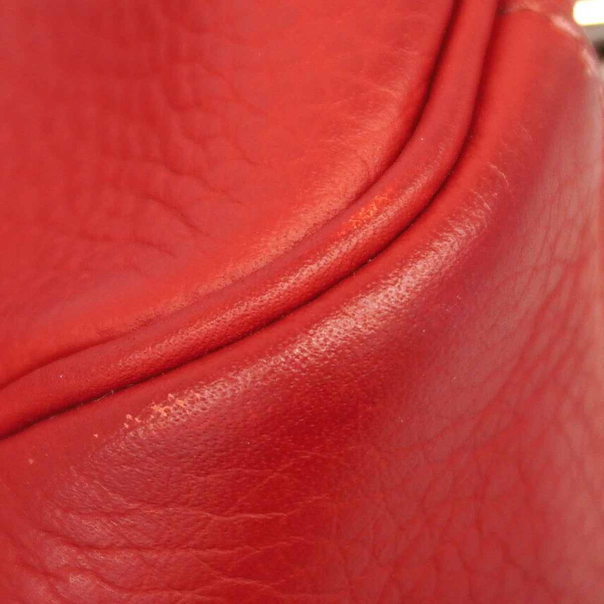 Hermes Rouge Casaque Taurillon Clemence Leather Handbag (Pre-Owned)