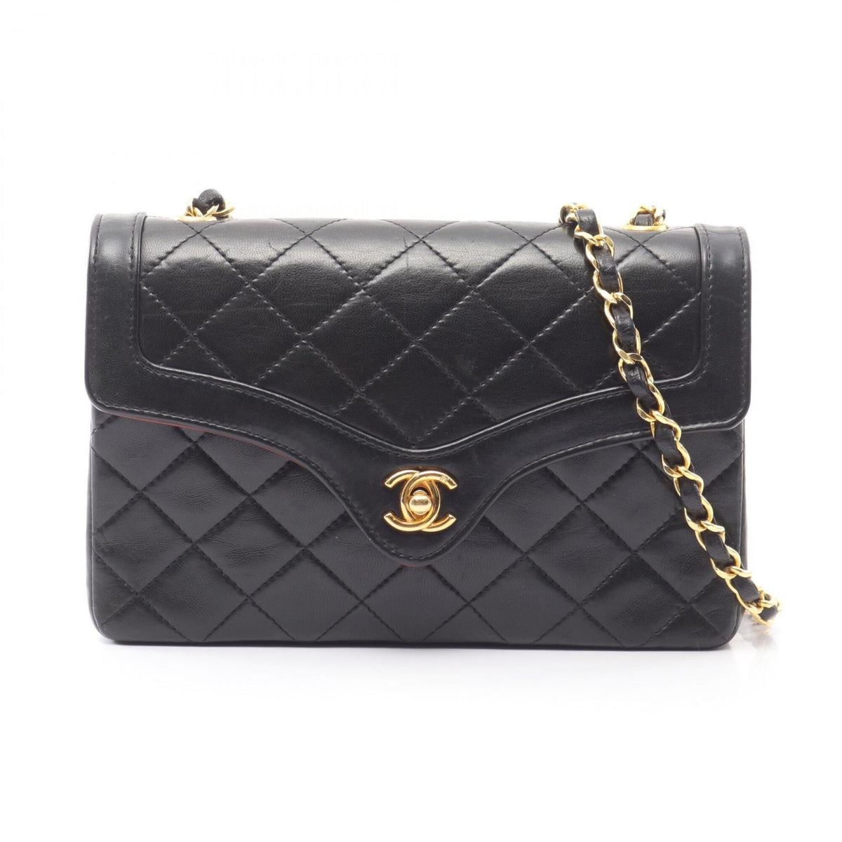 Chanel Black Leather Handbag Shoulder Bag (Pre-Owned)