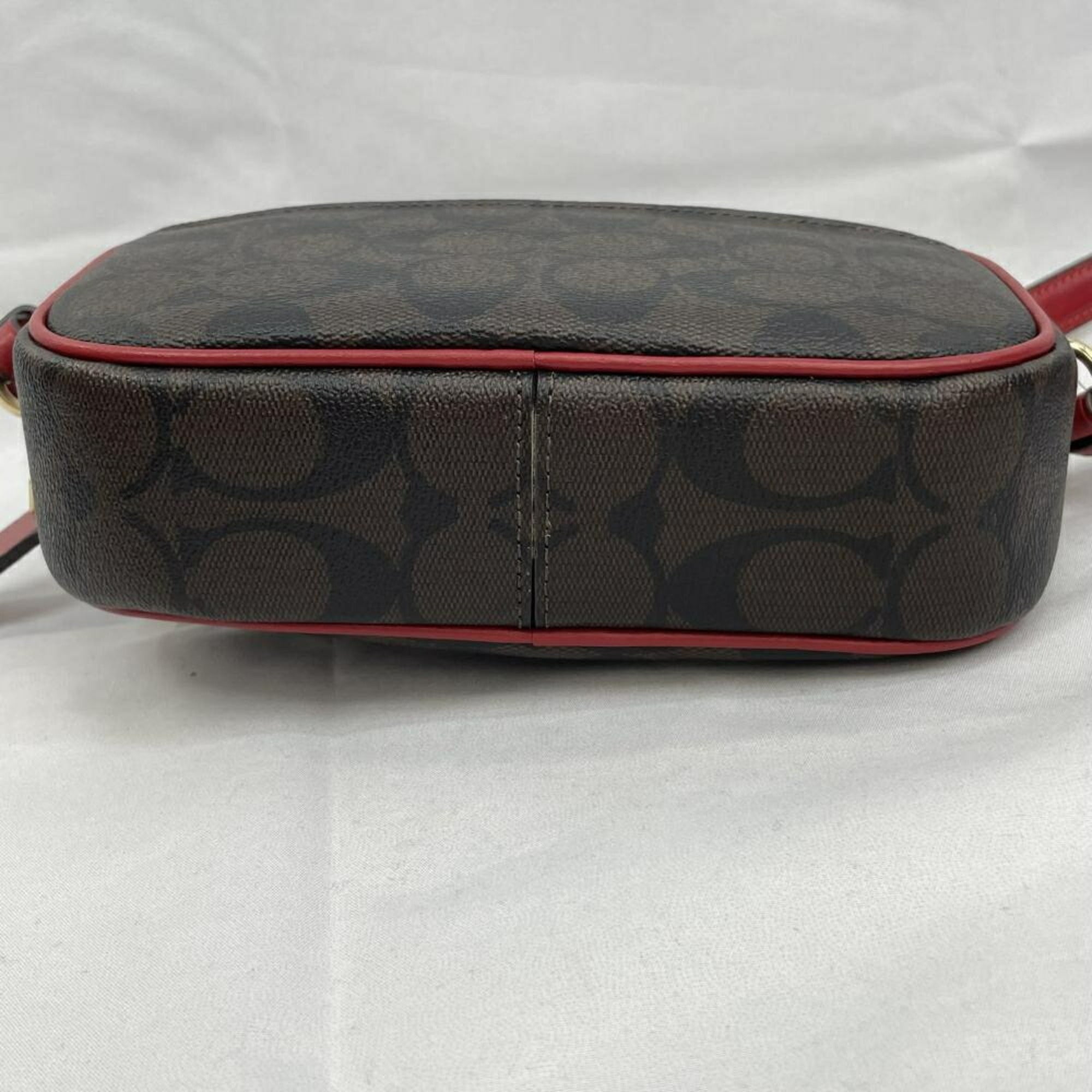 Coach Brown Red Color Signature Line Shoulder Bag (Pre-Owned)