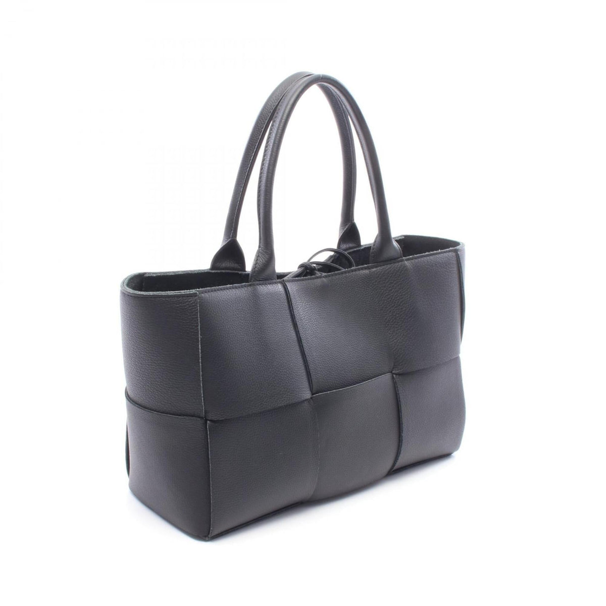 Bottega Veneta Black Leather Handbag Pouch Tote Bag (Pre-Owned)