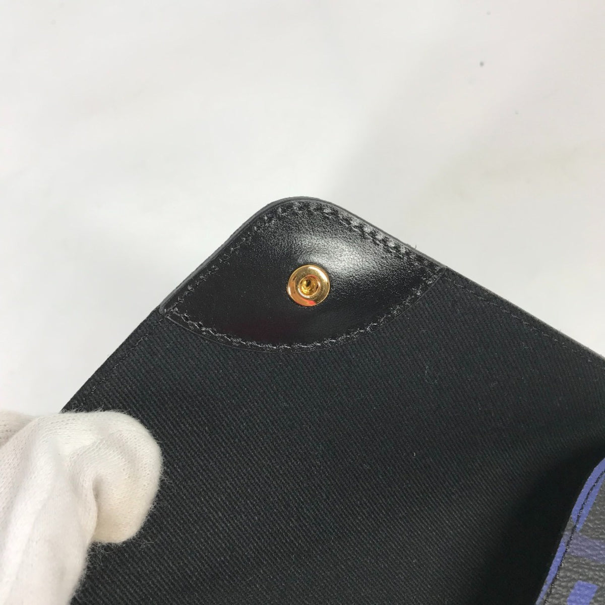 Versace Blue Leather Pouch (Pre-Owned)