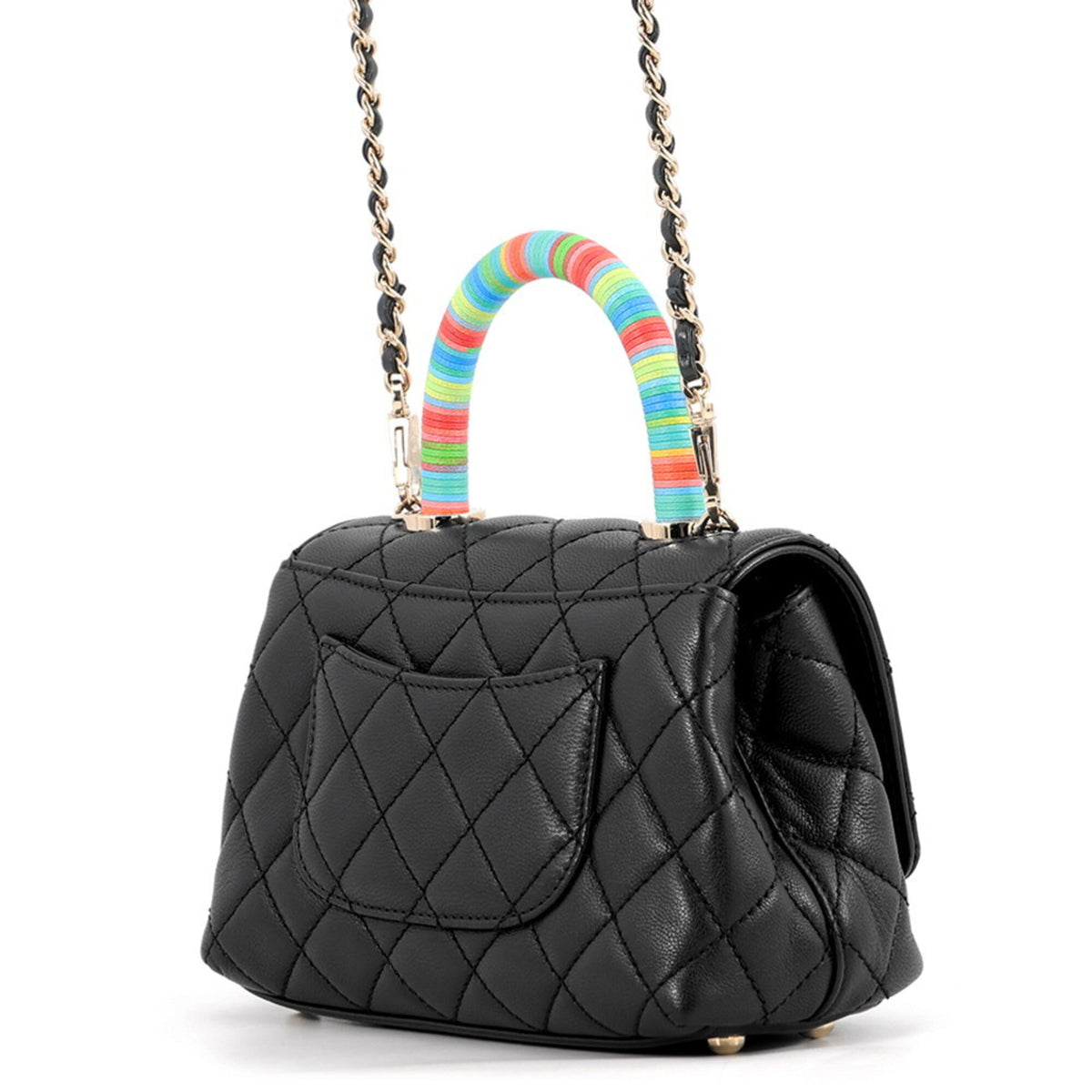 Chanel Black Champagne Gold Multi-Color Handbag (Pre-Owned)