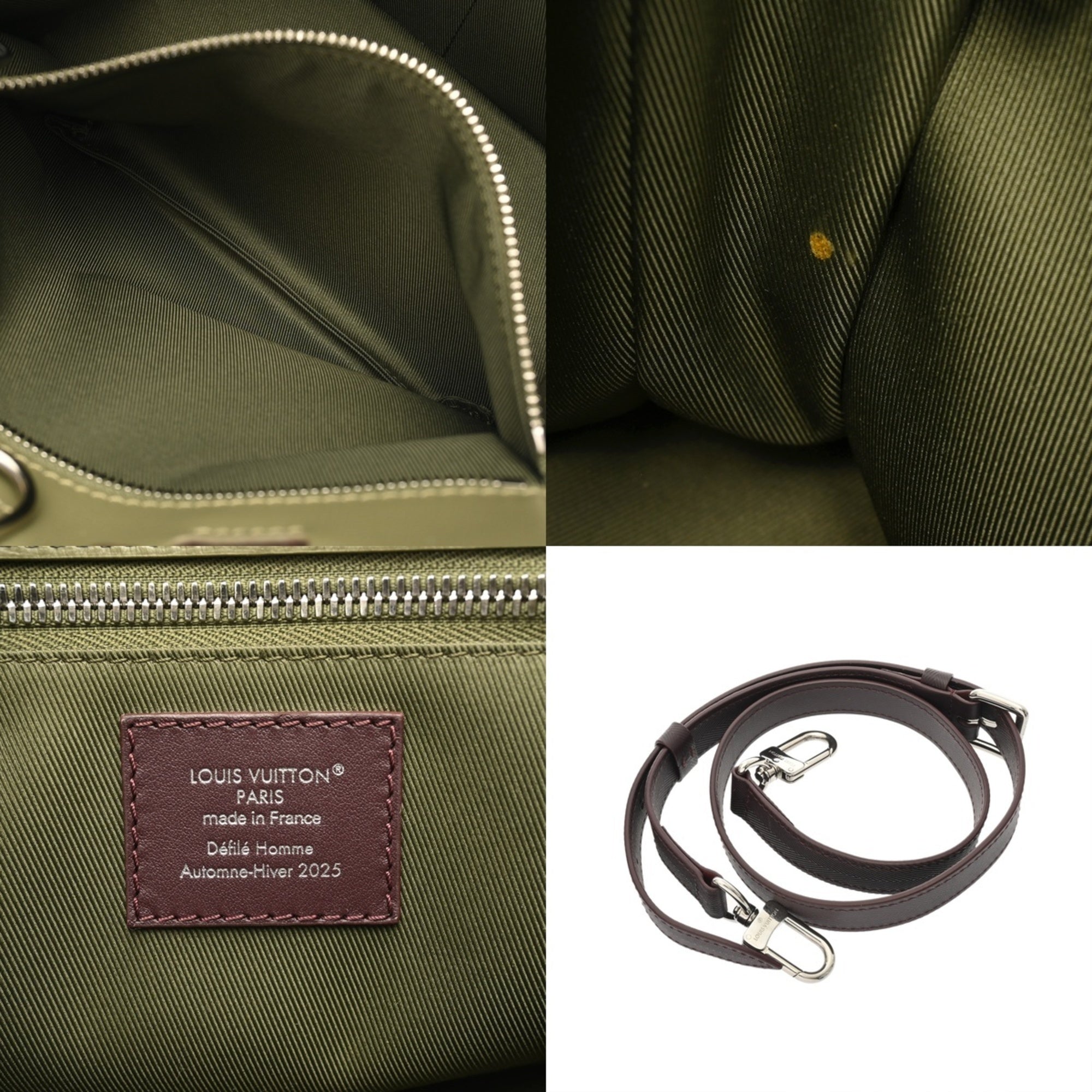 Louis Vuitton Green Khaki Leather Tote Bag (Pre-Owned)