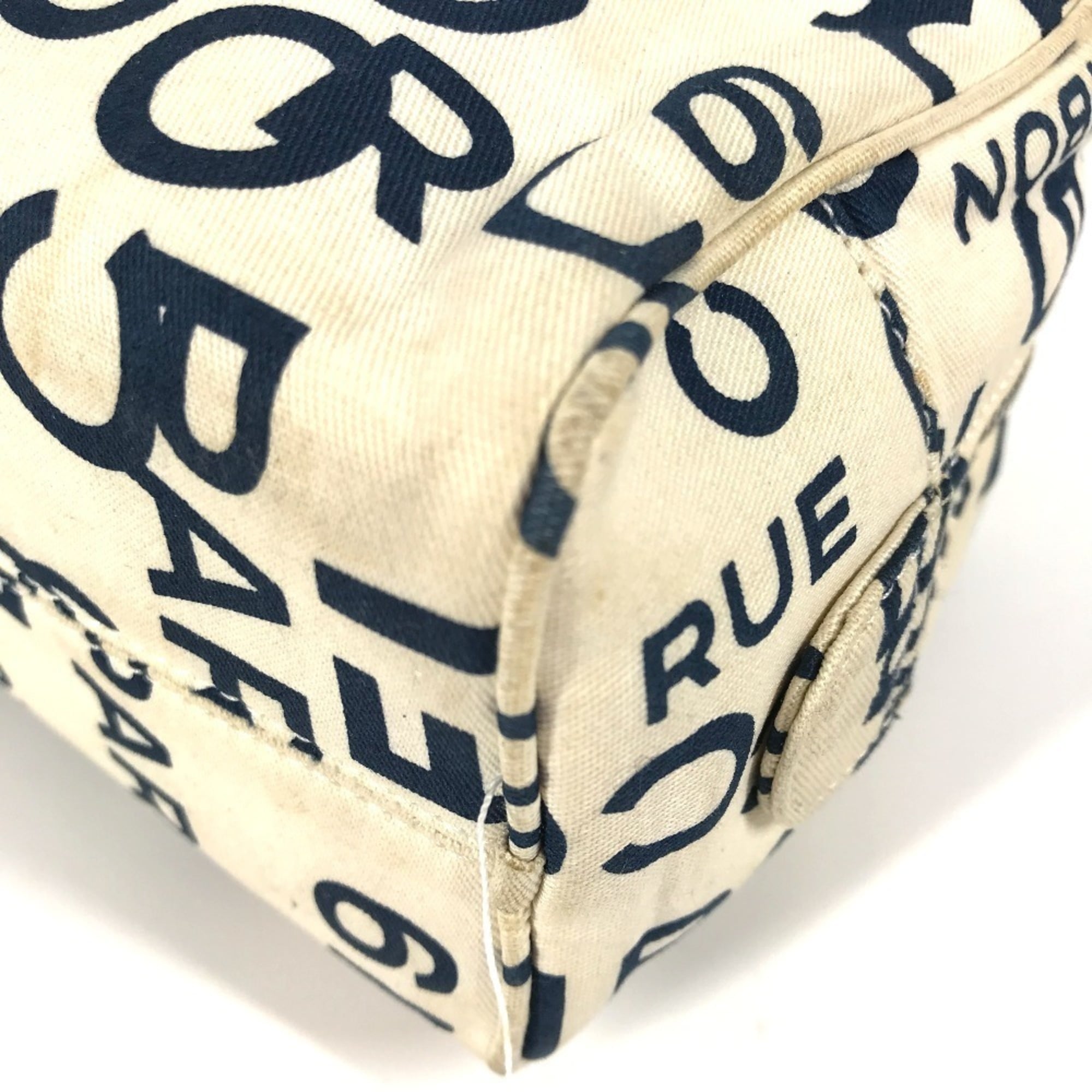 Chanel Navy White Canvas Clutch Bag (Pre-Owned)