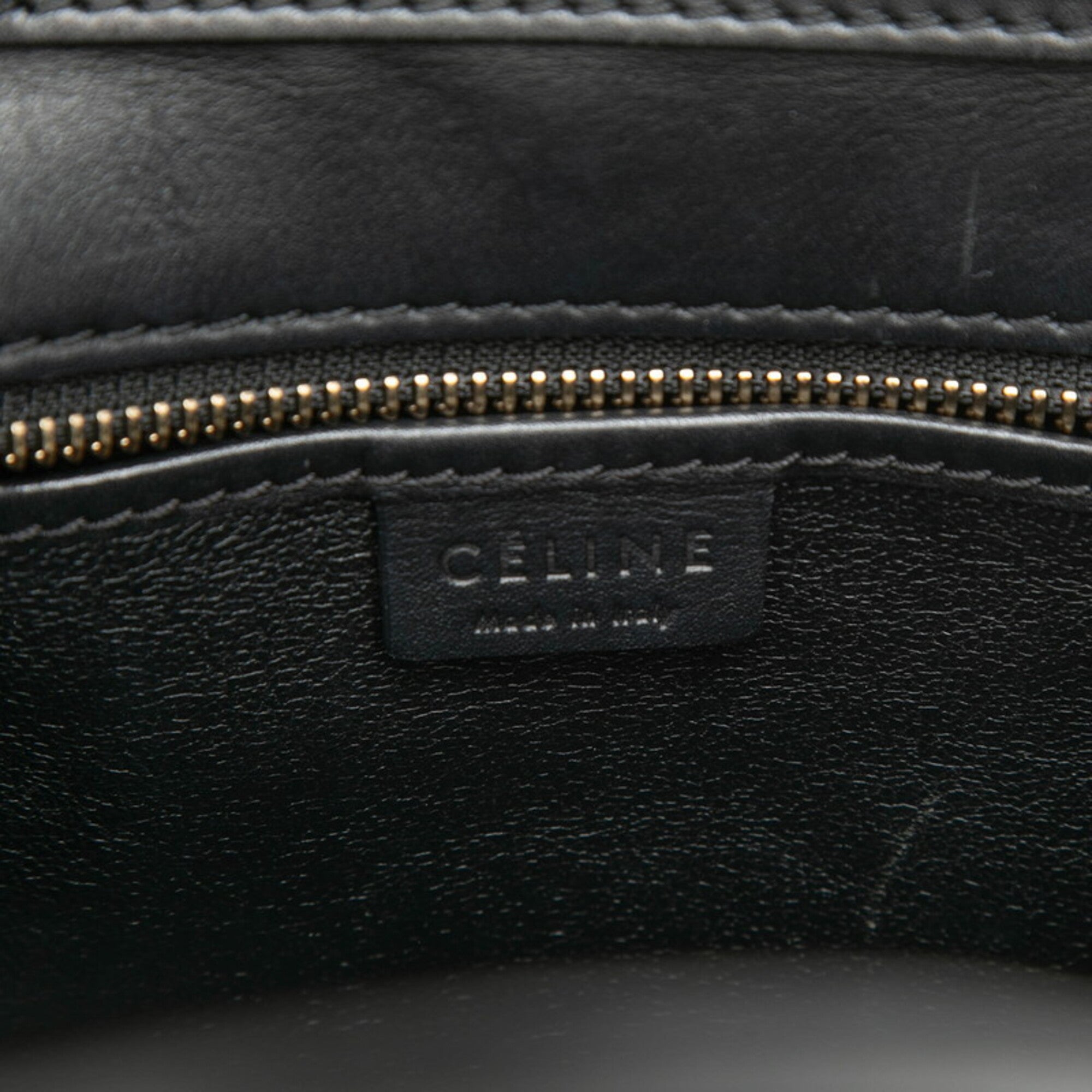 Celine Beige Black White Leather Handbag Shoulder Bag (Pre-Owned)