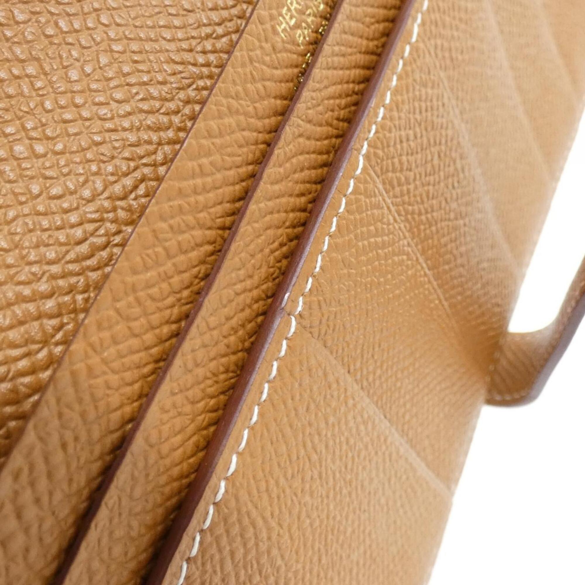 Hermes Gold Brown Epsom Leather Long Wallet (Bi-Fold) (Pre-Owned)