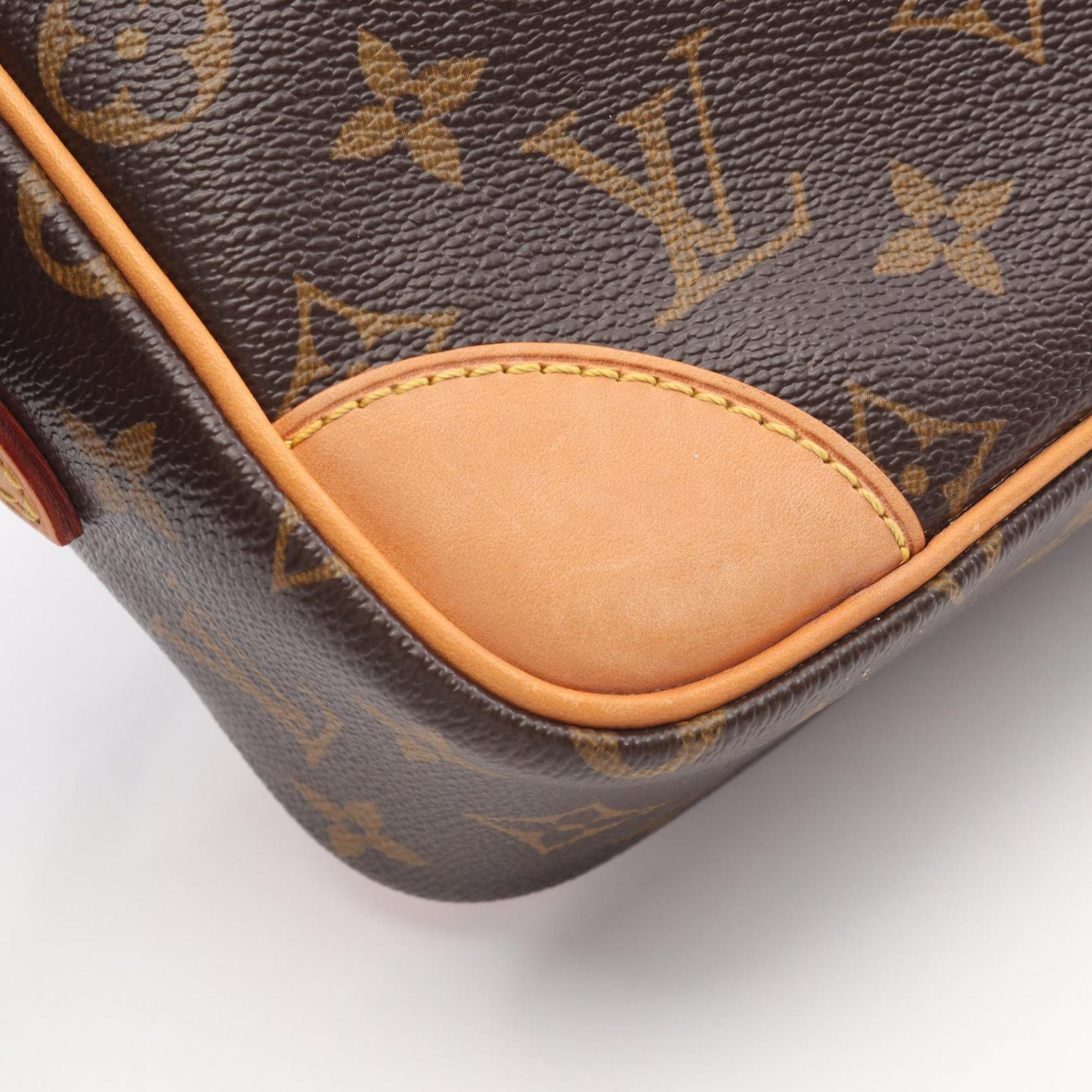 Louis Vuitton Brown Coated Canvas Leather Handbag Shoulder Bag (Pre-Owned)