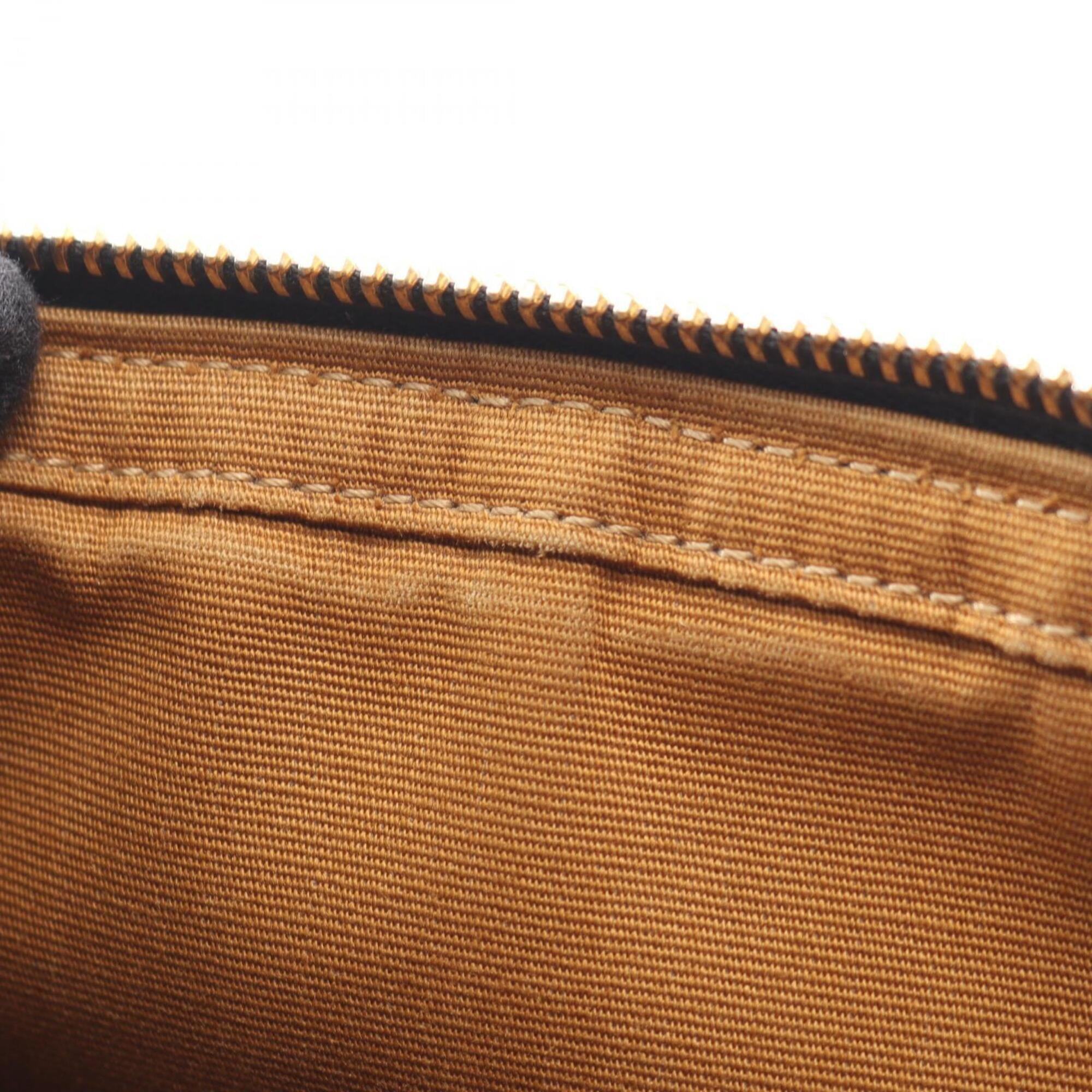 Celine Black Brown White Coated Canvas Leather Handbag Messenger Bag Shoulder Bag (Pre-Owned)