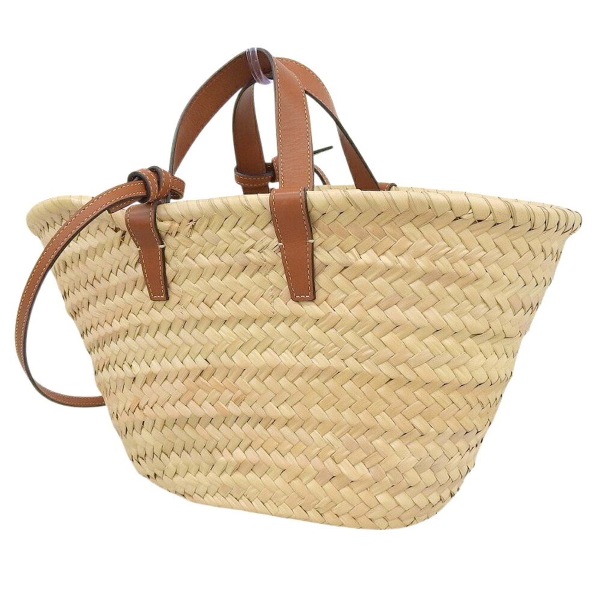 Celine Beige Brown Raffia Handbag Shoulder Bag (Pre-Owned)