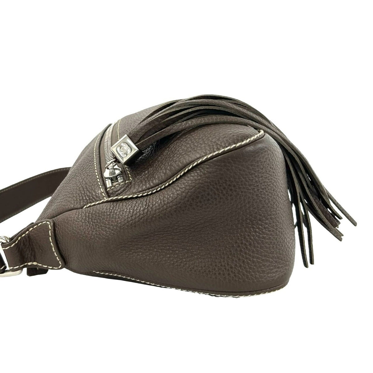 Chanel Brown Leather Shoulder Bag Tote Bag (Pre-Owned)