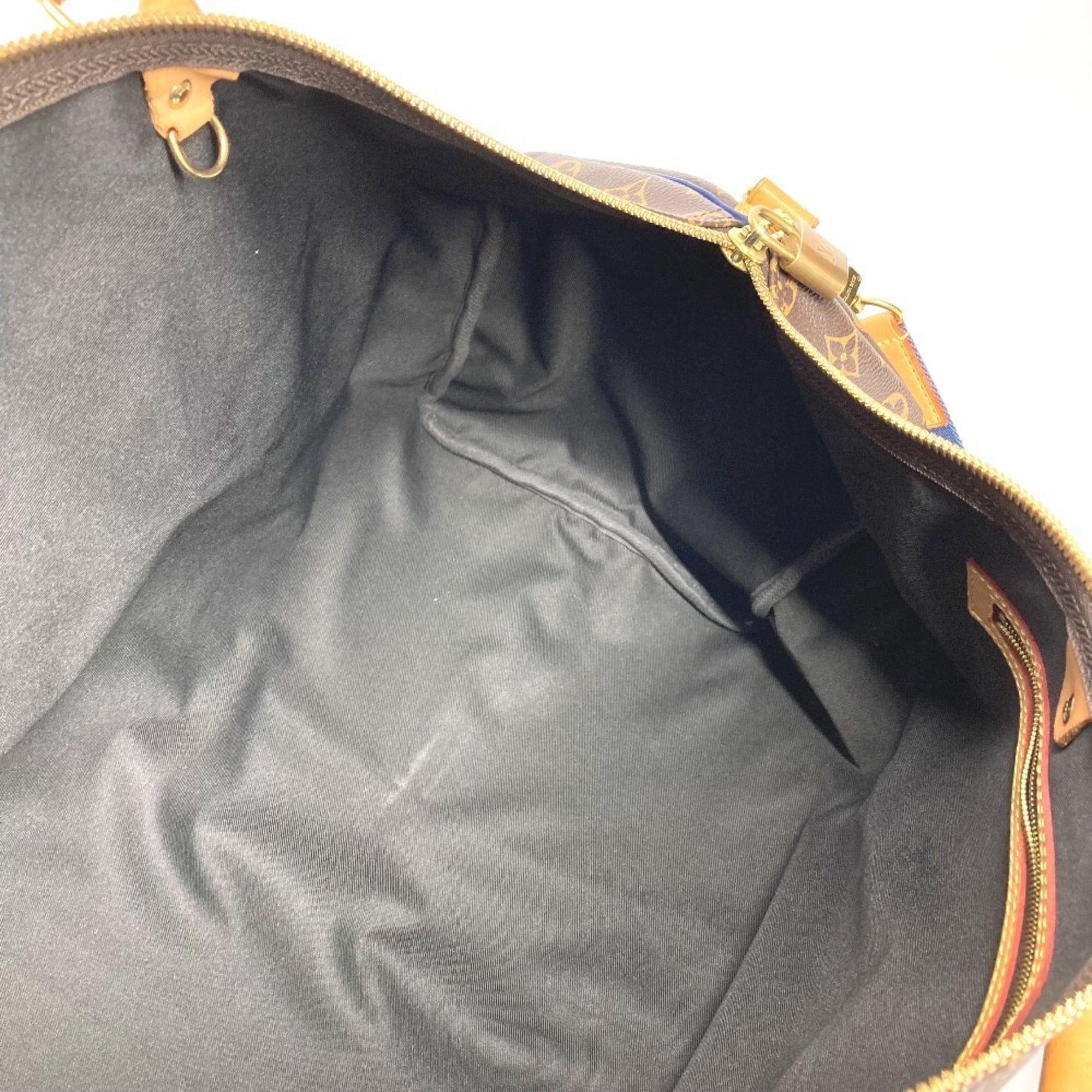 Louis Vuitton Blue Brown Monogram Boston Bag Shoulder Bag (Pre-Owned)
