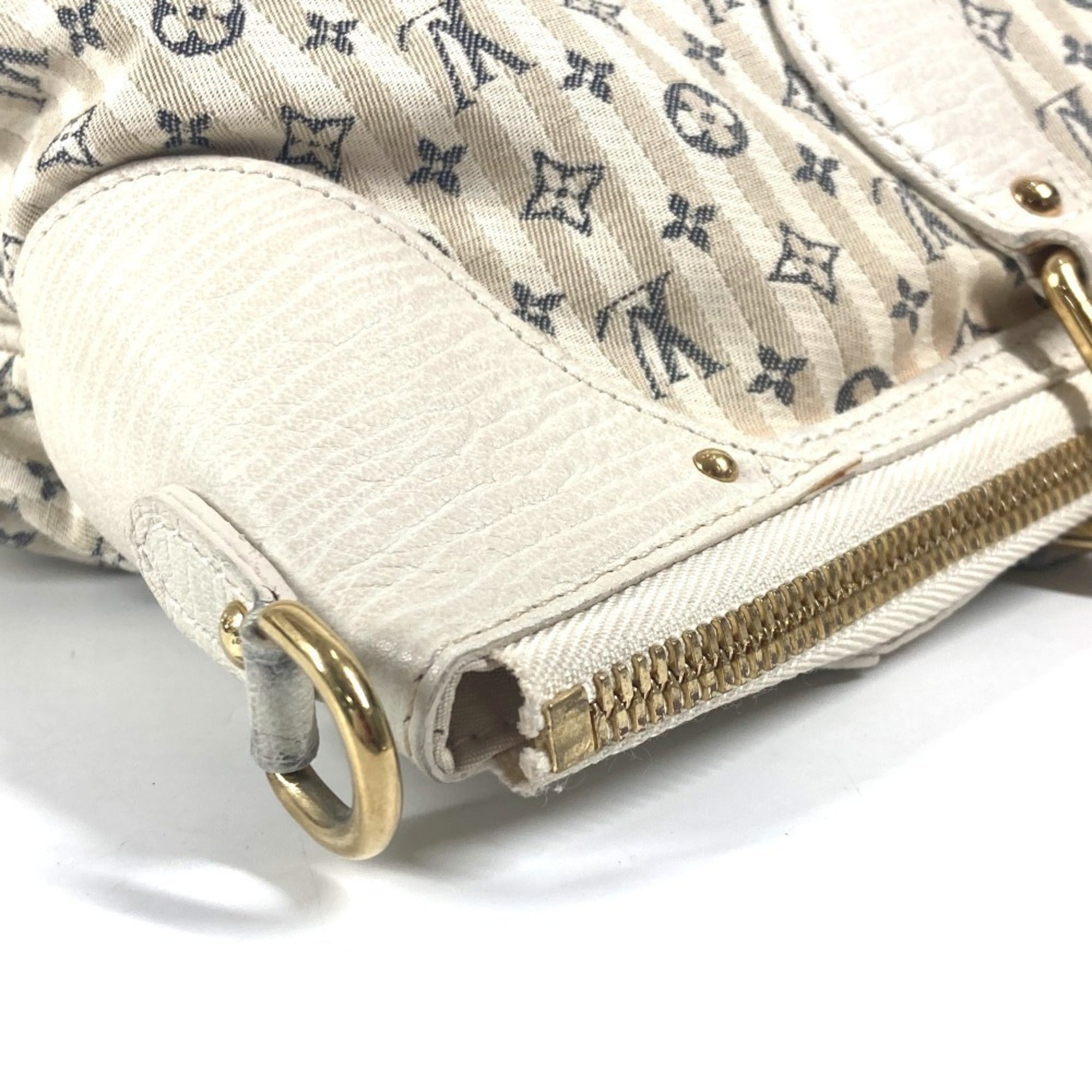 Louis Vuitton Blue White Monogram Mini Handbag Shoulder Bag Tote Bag (Pre-Owned)