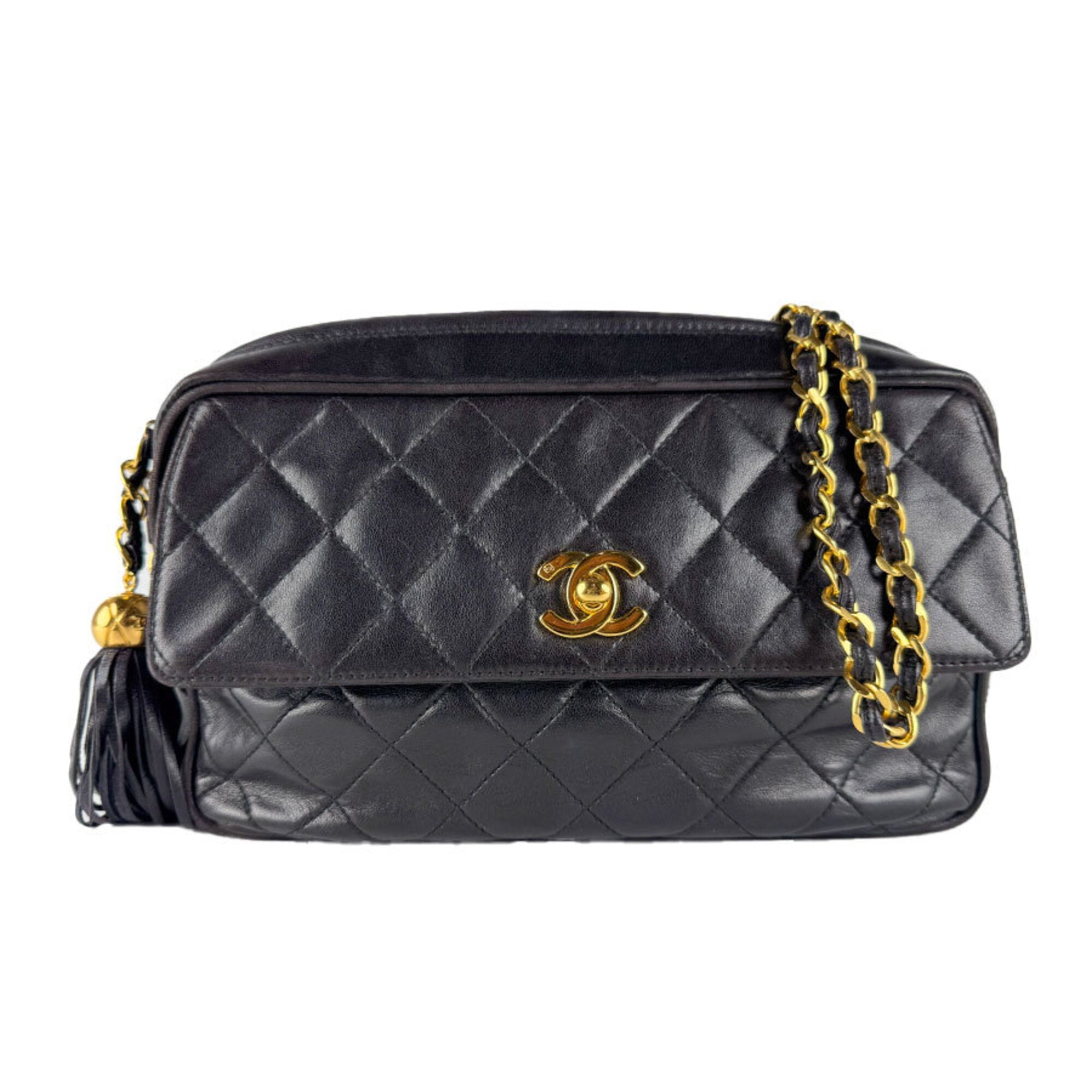 Chanel Black Leather Shoulder Bag (Pre-Owned)
