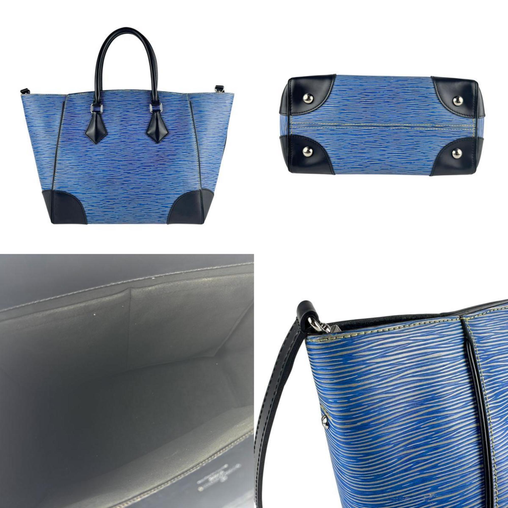 Louis Vuitton Black Blue Epi Leather Handbag Shoulder Bag (Pre-Owned)