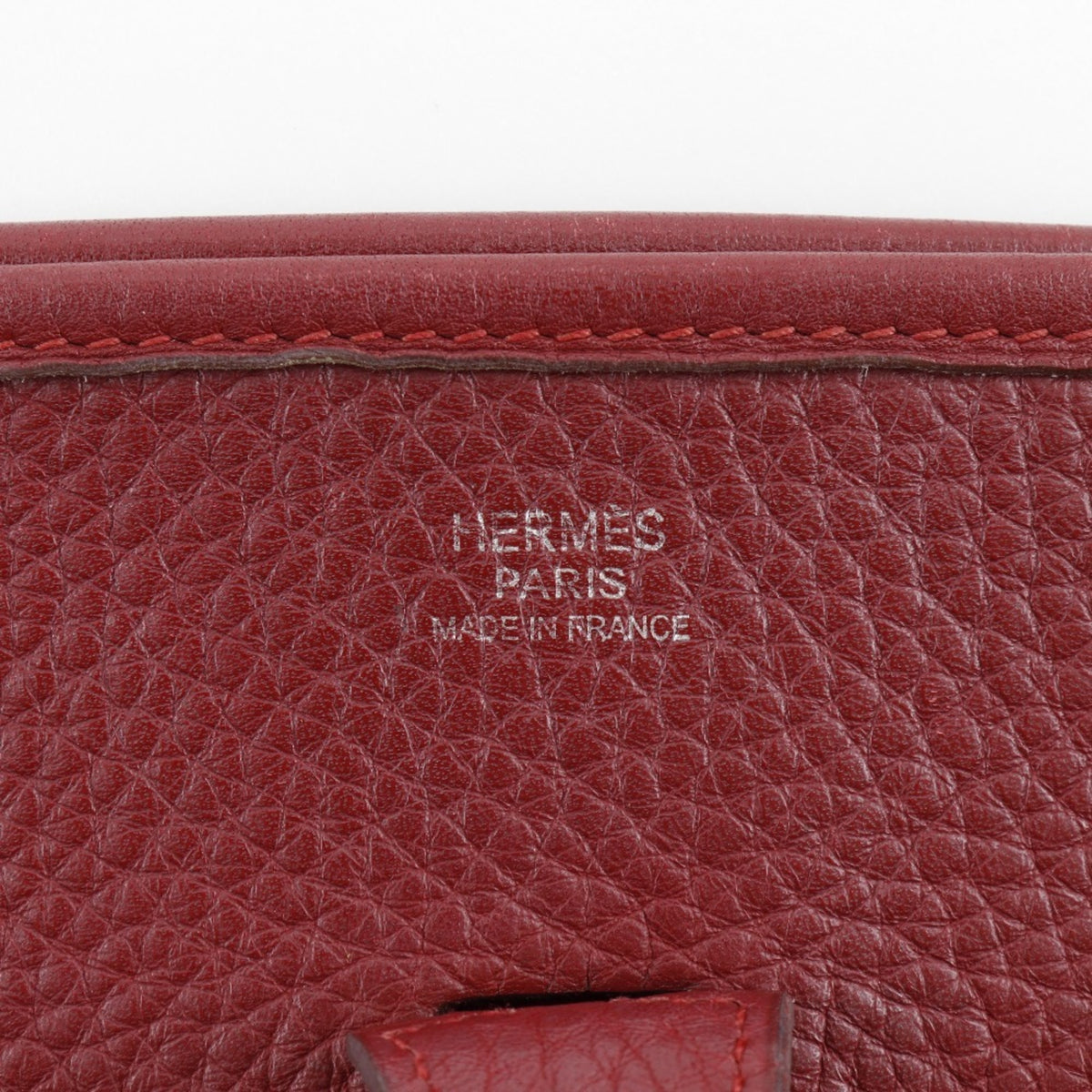 Hermes Red Color Taurillon Clemence Leather Shoulder Bag (Pre-Owned)