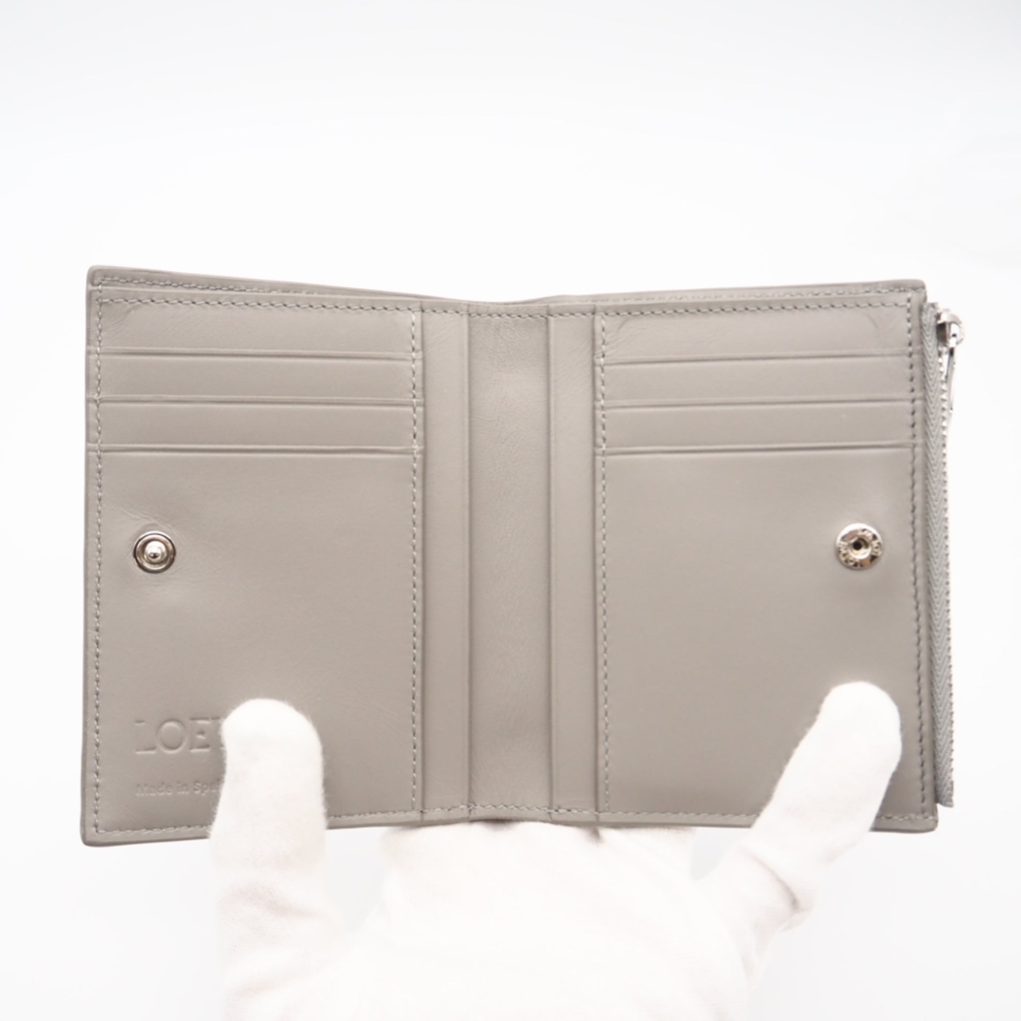 Loewe Gray Leather Wallet (Bi-Fold) (Pre-Owned)