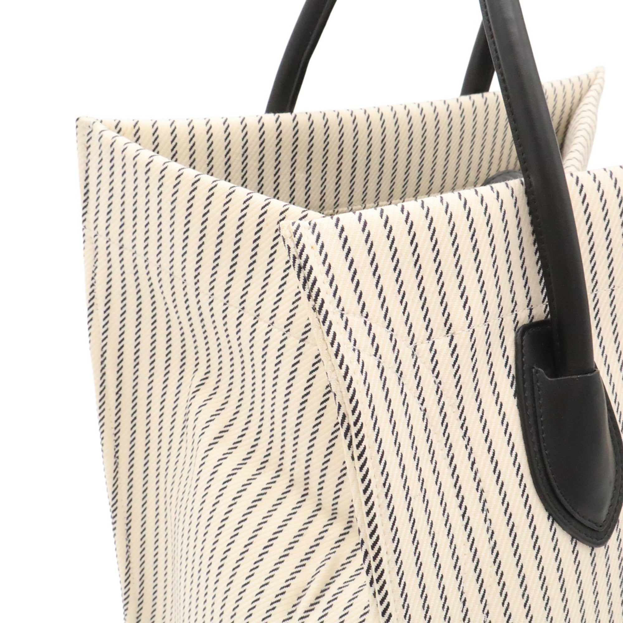 Celine Navy Navy Black White Canvas Handbag Tote Bag (Pre-Owned)