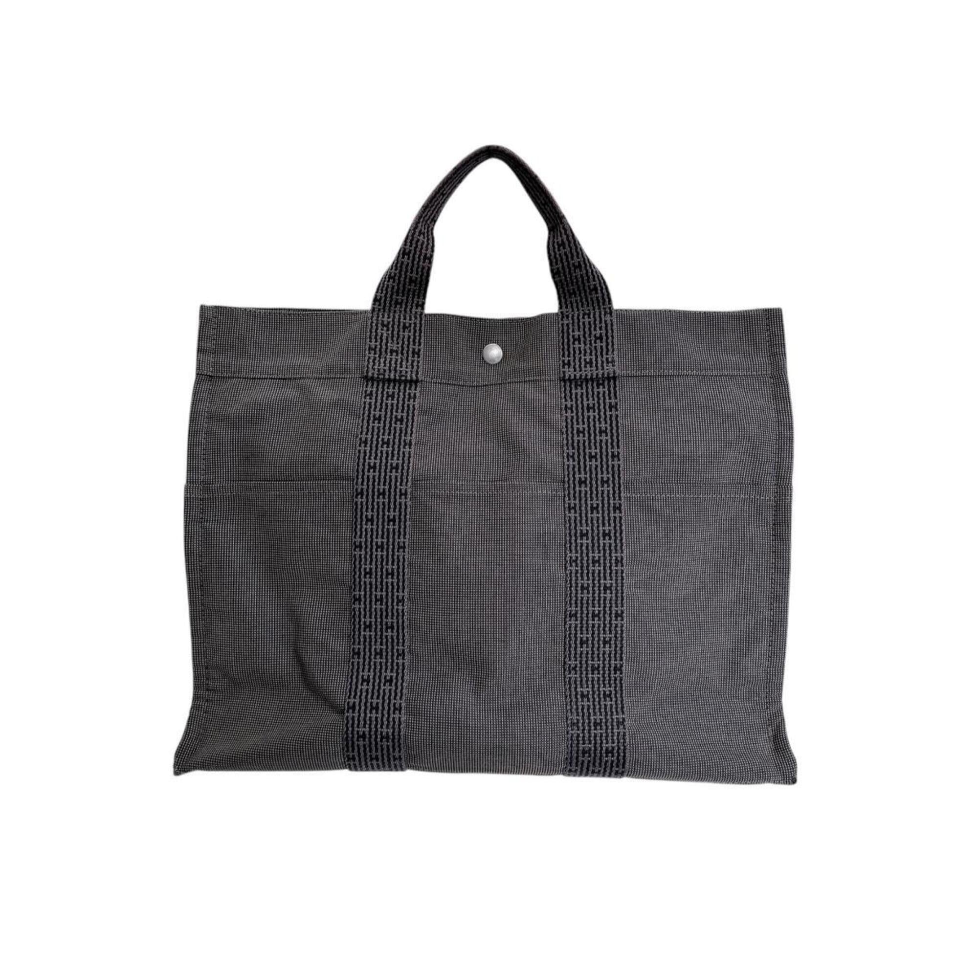 Hermes Her Line Gray Nylon Polyester Handbag Tote Bag (Pre-Owned)