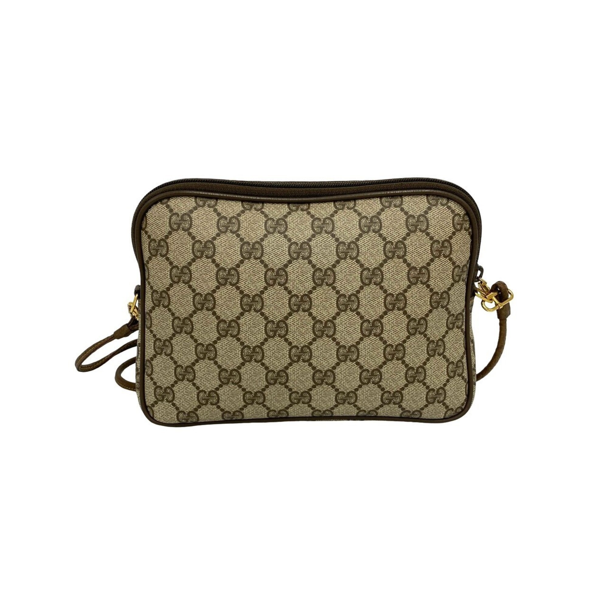 Gucci Brown Leather Pvc Pochette Shoulder Bag (Pre-Owned)