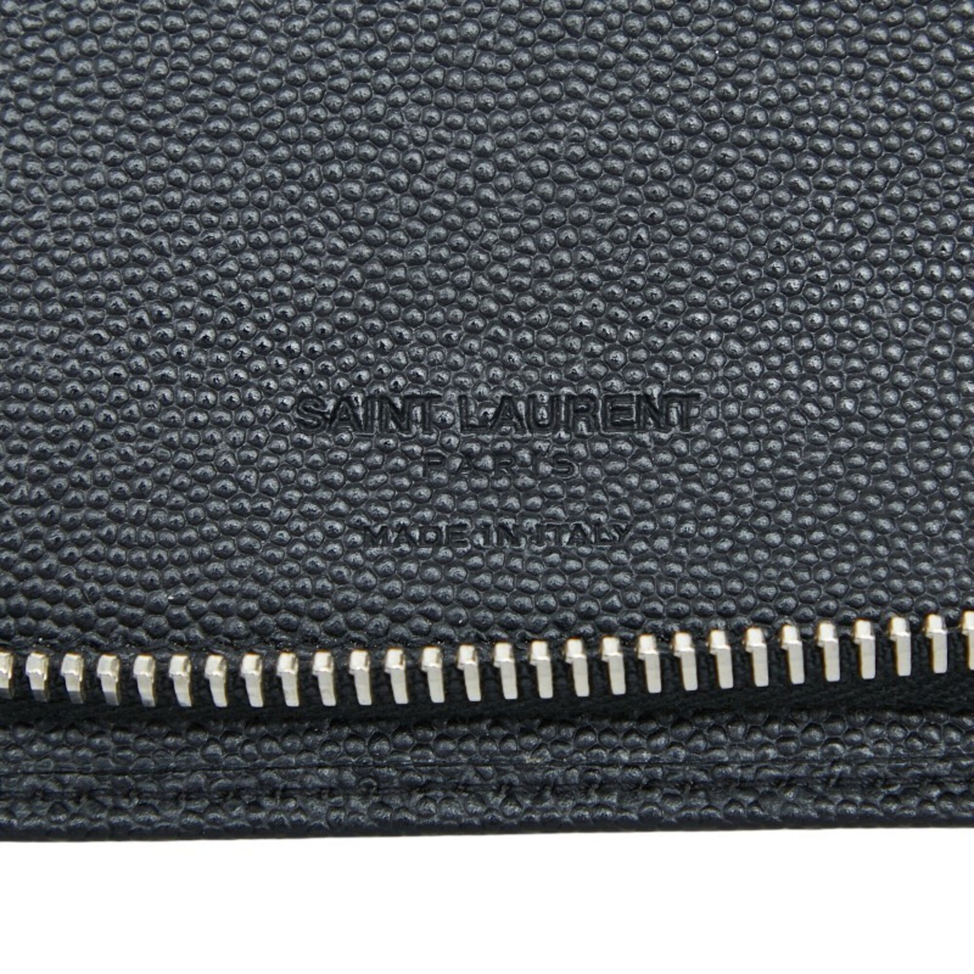Saint Laurent Black Leather Long Wallet (Bi-Fold) (Pre-Owned)