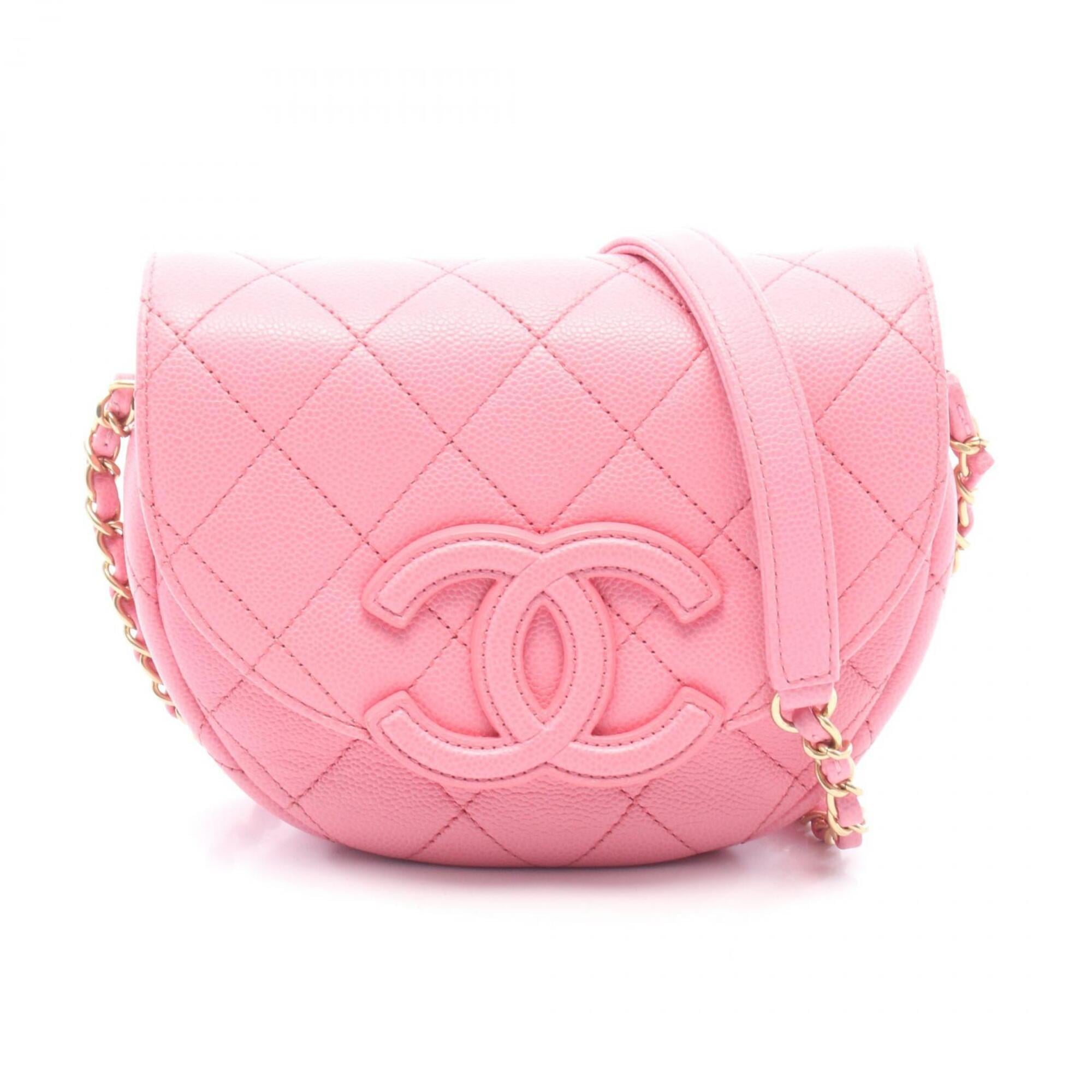 Chanel Pink Grained Calfskin Handbag Shoulder Bag (Pre-Owned)