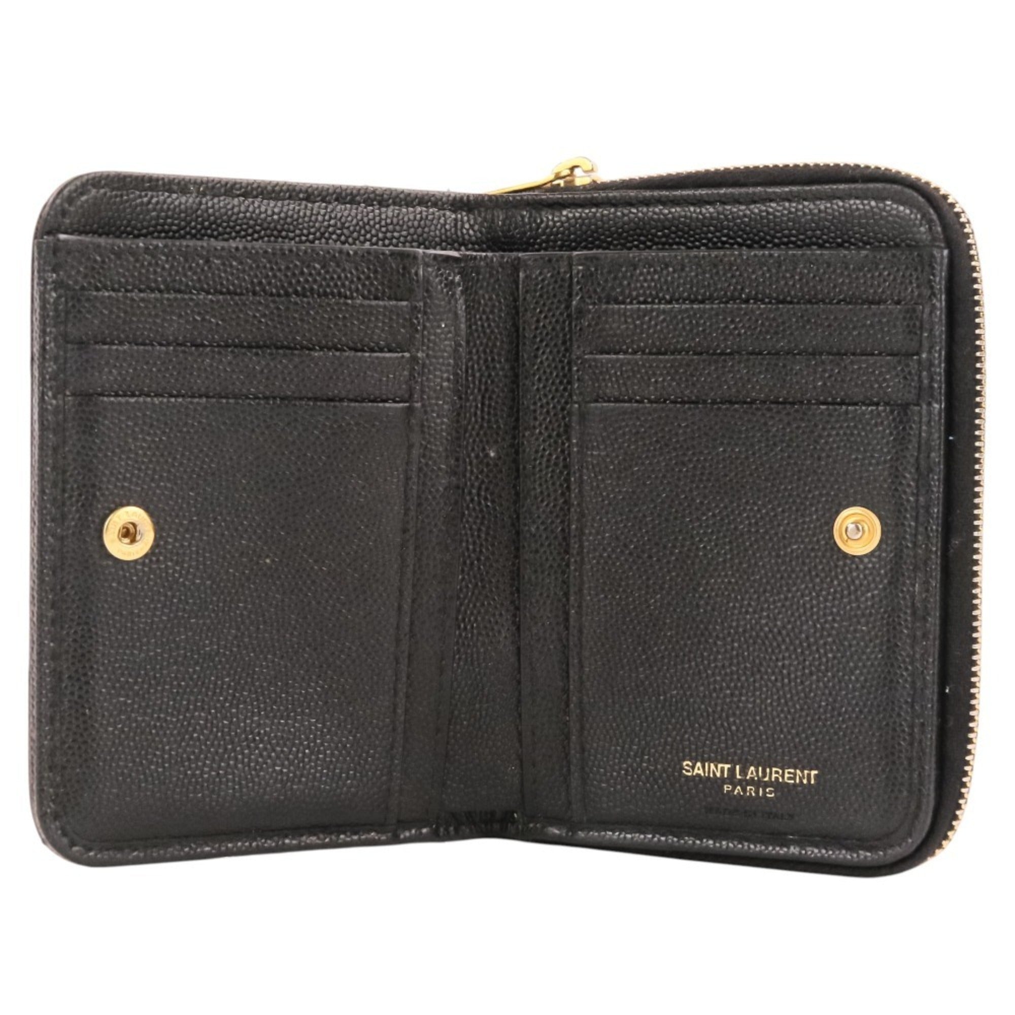 Yves Saint Laurent Black Leather Wallet (Bi-Fold) (Pre-Owned)