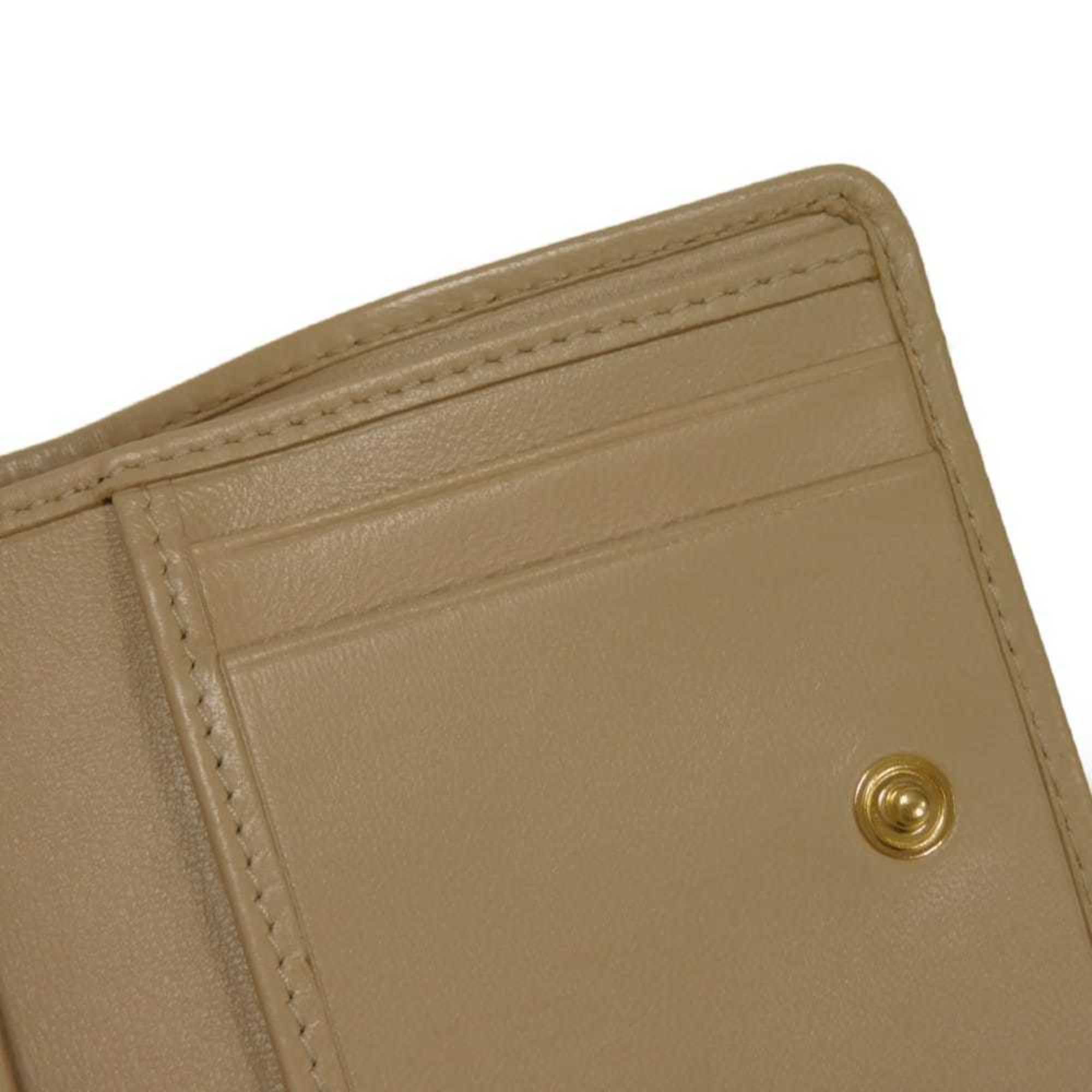 Miu Miu Beige Leather Wallet (Tri-Fold) (Pre-Owned)