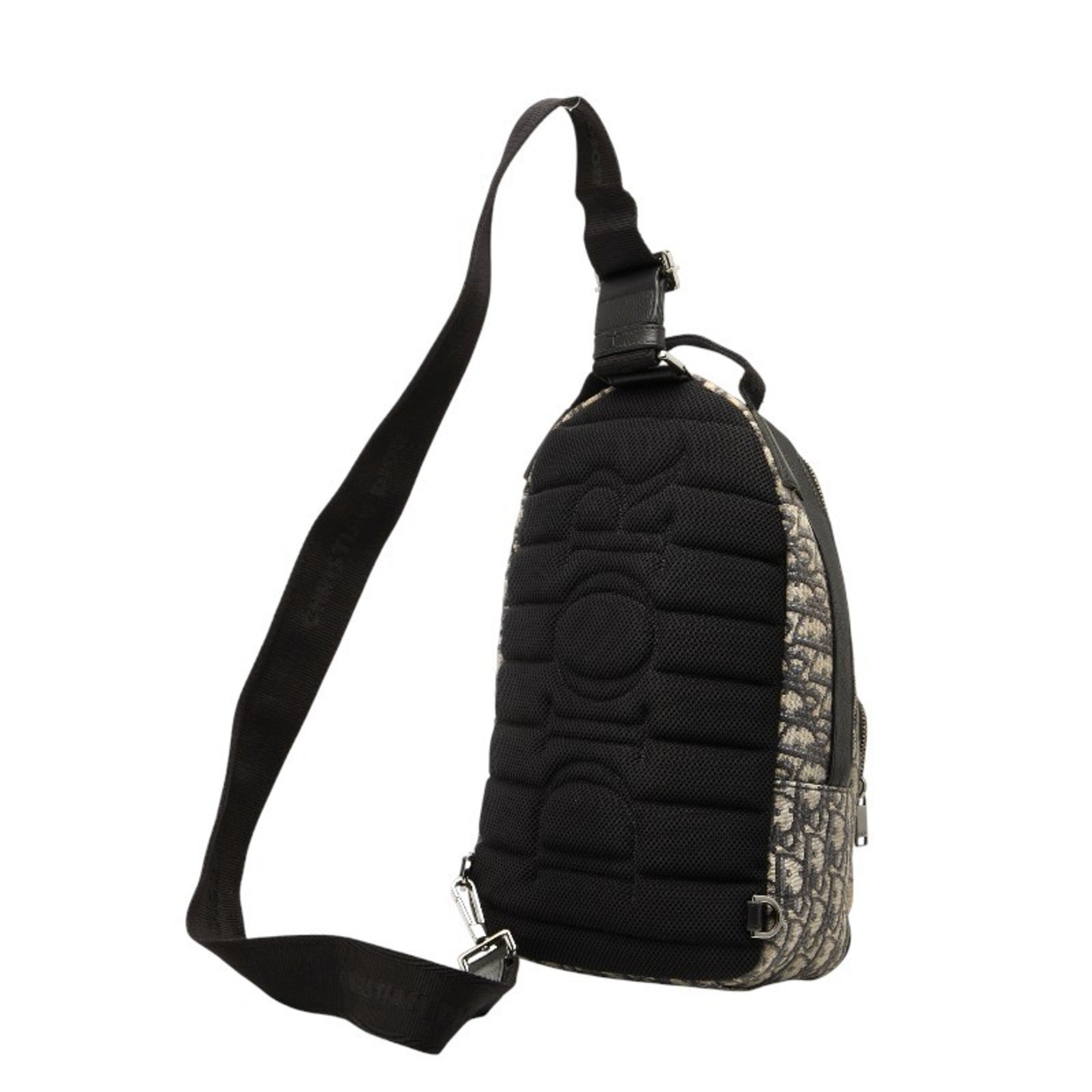 Christian Dior Beige Black Canvas Leather Shoulder Bag Sling Bag (Pre-Owned)