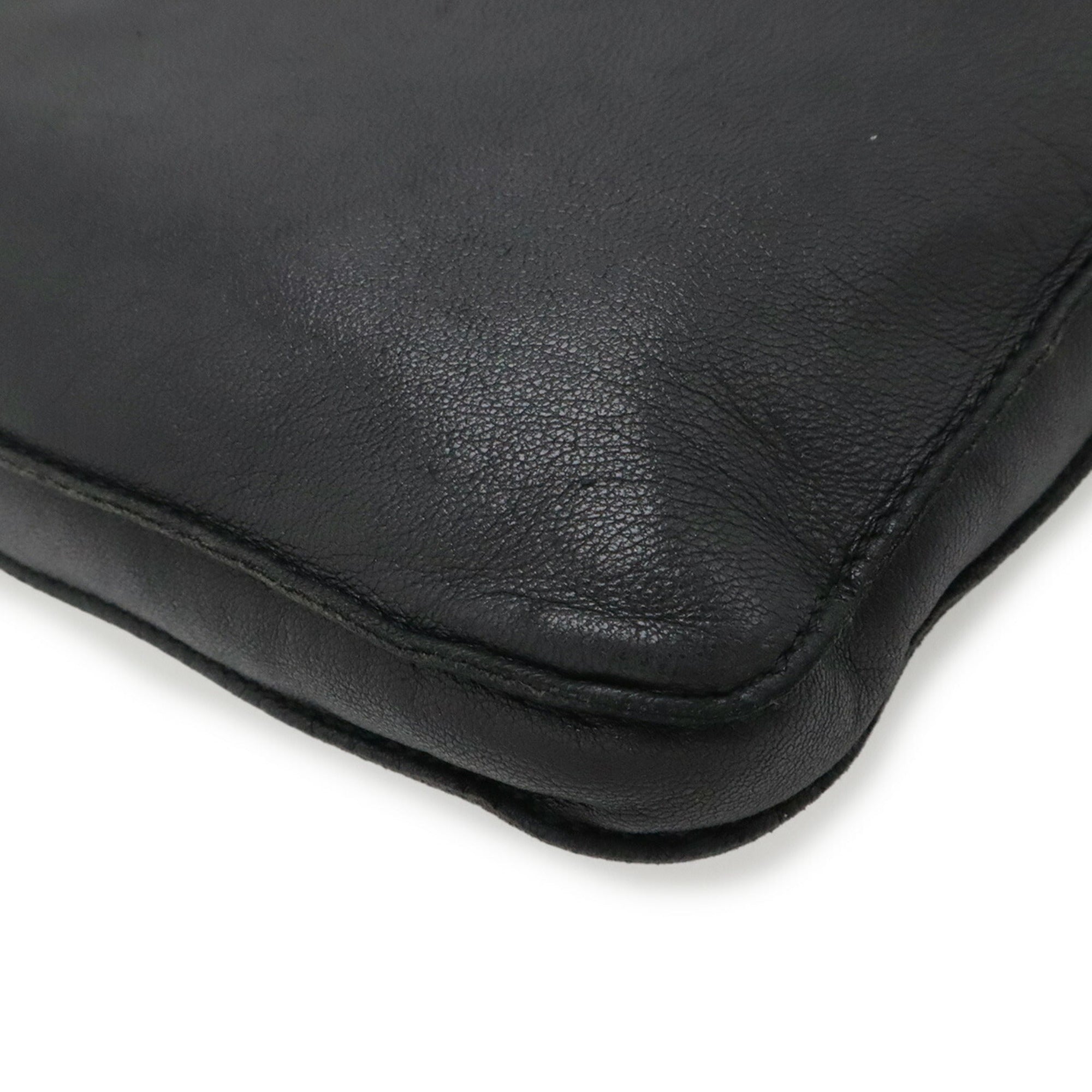 Hermes Black Leather Pochette Shoulder Bag (Pre-Owned)