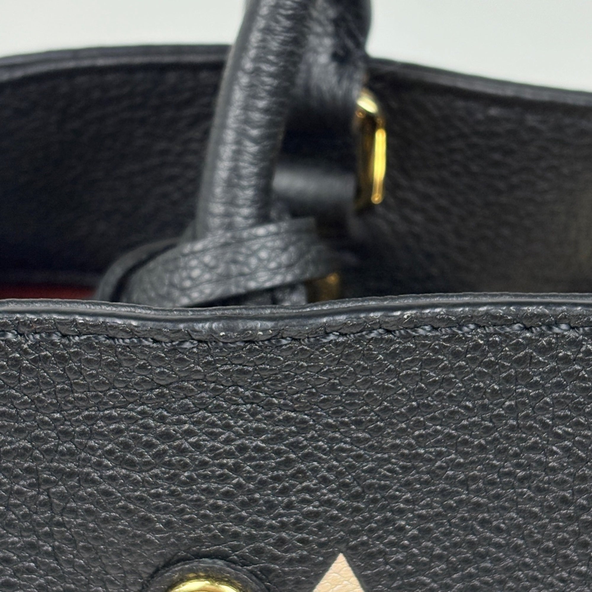 Louis Vuitton Beige Black Monogram Empreinte Handbag (Pre-Owned)