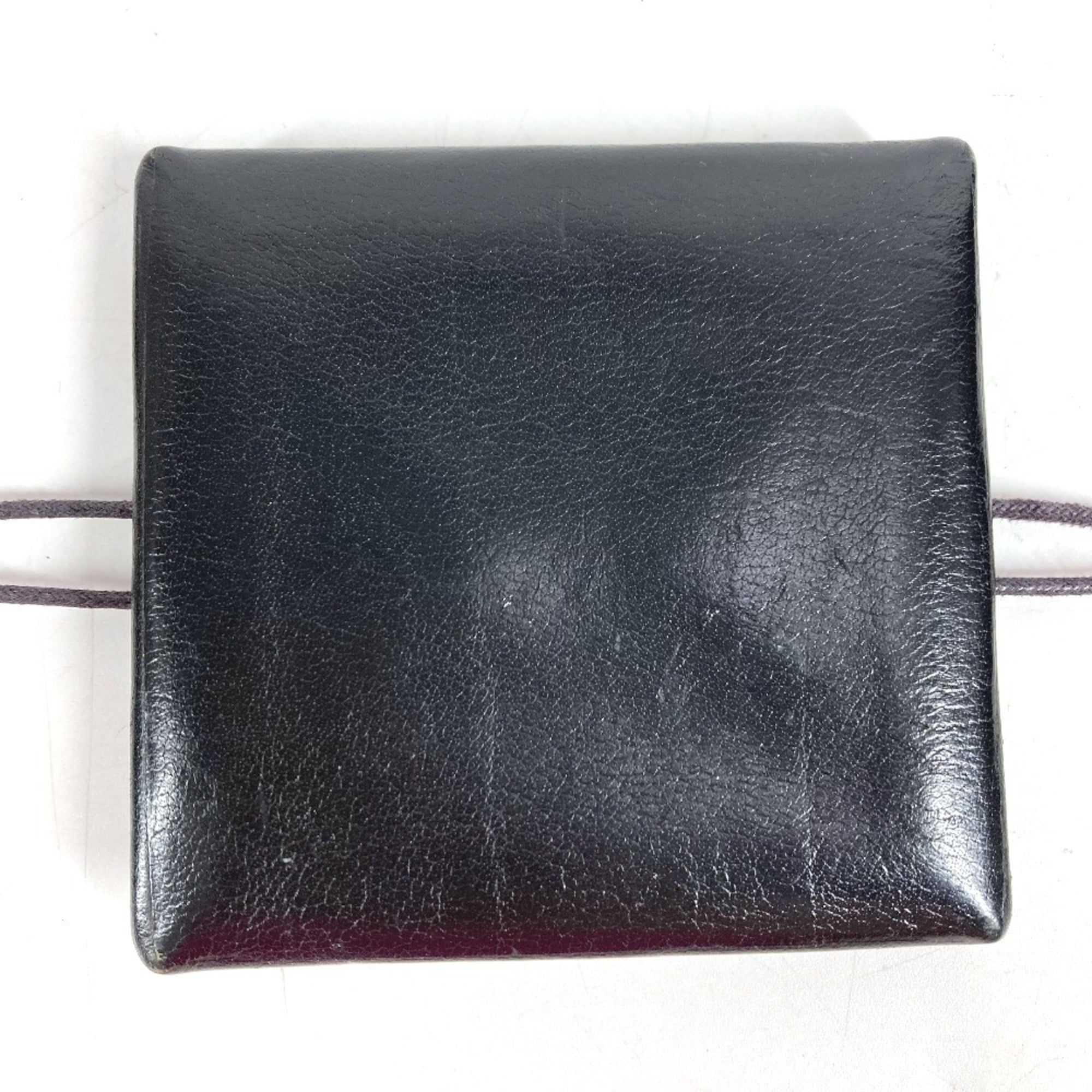 Hermes Black Leather Coin Purse/Coin Case (Pre-Owned)
