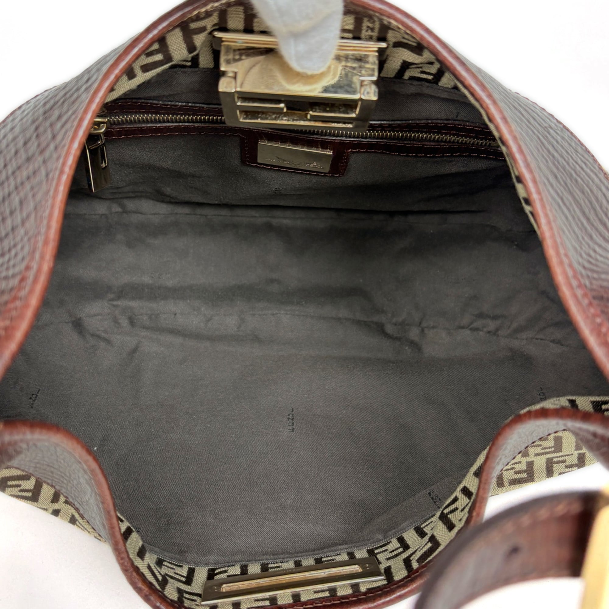 Fendi Brown Zucchino Shoulder Bag (Pre-Owned)