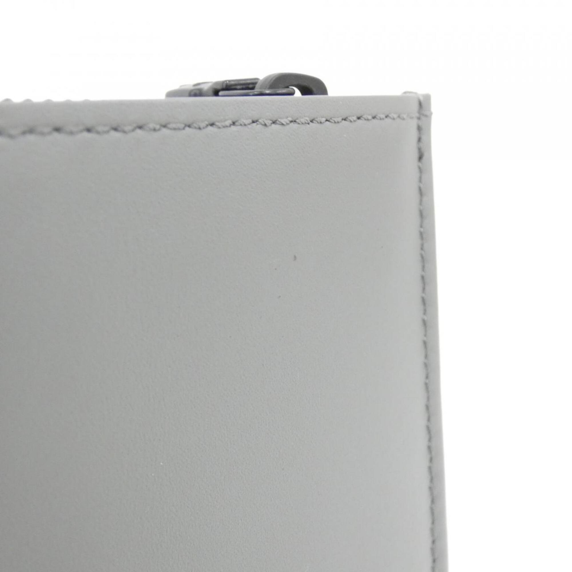 Louis Vuitton Gray Leather Long Wallet (Bi-Fold) (Pre-Owned)