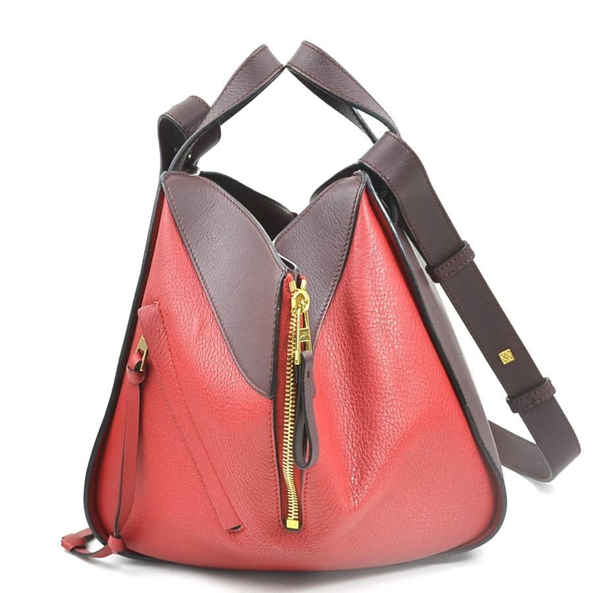 Loewe Burgundy Red Color Leather Handbag Shoulder Bag (Pre-Owned)