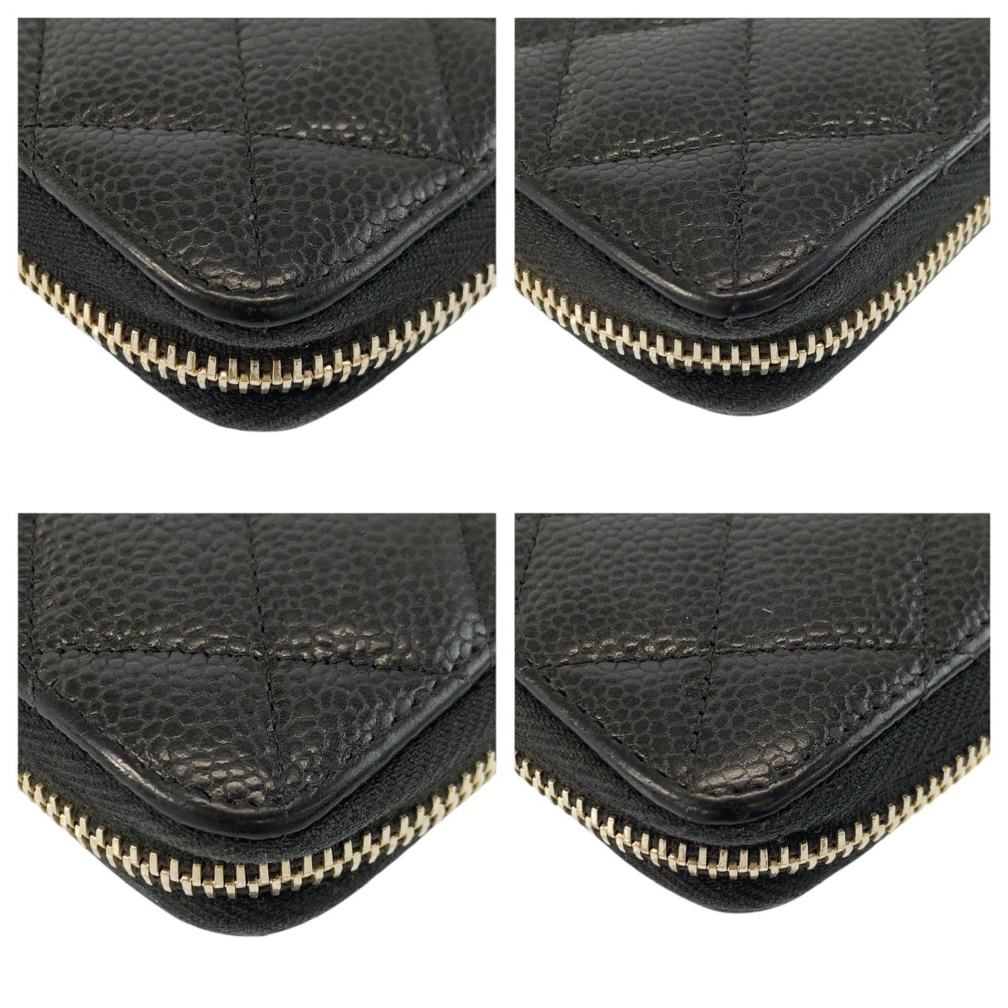 Chanel Black Leather Long Wallet (Bi-Fold) (Pre-Owned)
