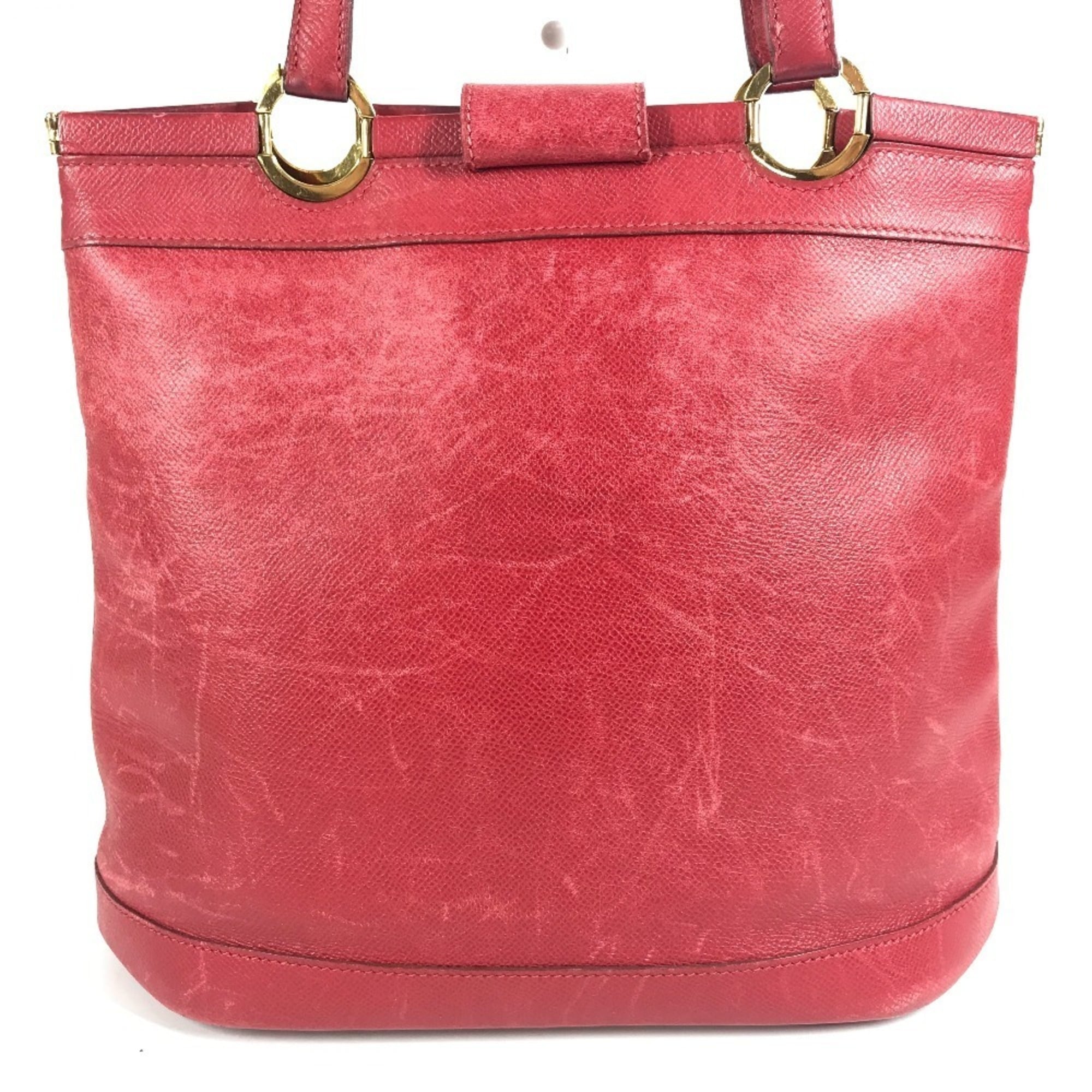 Hermes Red Color Courchevel Leather Shoulder Bag Tote Bag (Pre-Owned)