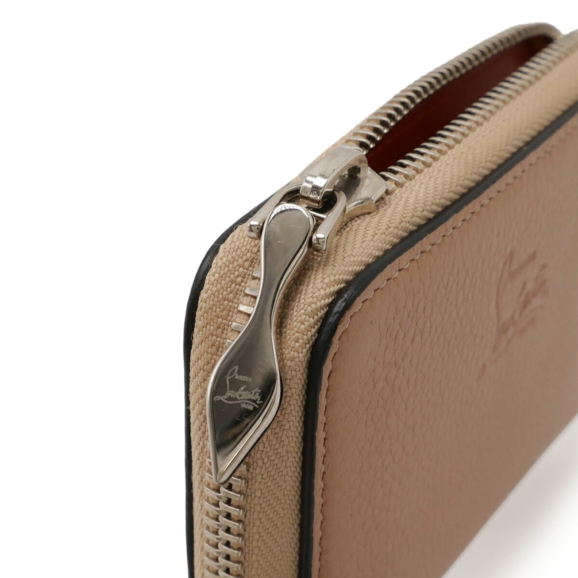 Christian Louboutin Nude Beige Pink Leather Coin Purse/Coin Case (Pre-Owned)