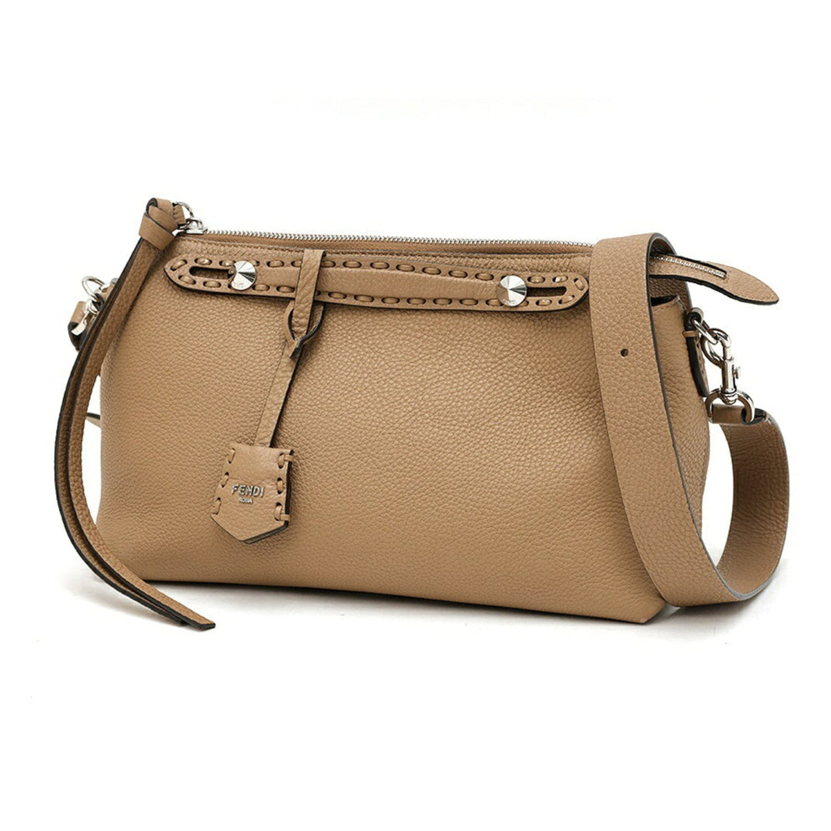 Fendi Beige Leather Shoulder Bag (Pre-Owned)