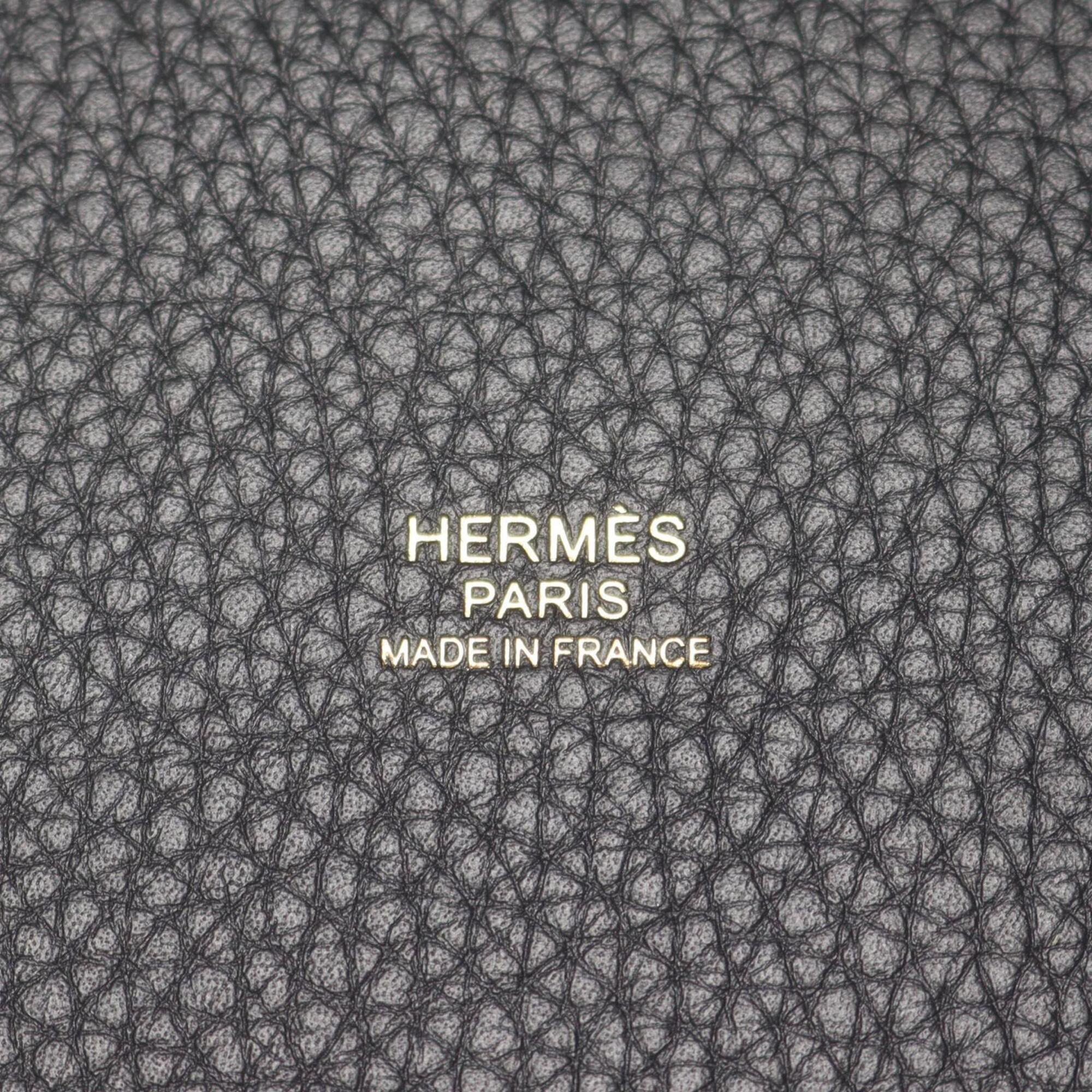 Hermes Black Taurillon Clemence Leather Handbag (Pre-Owned)