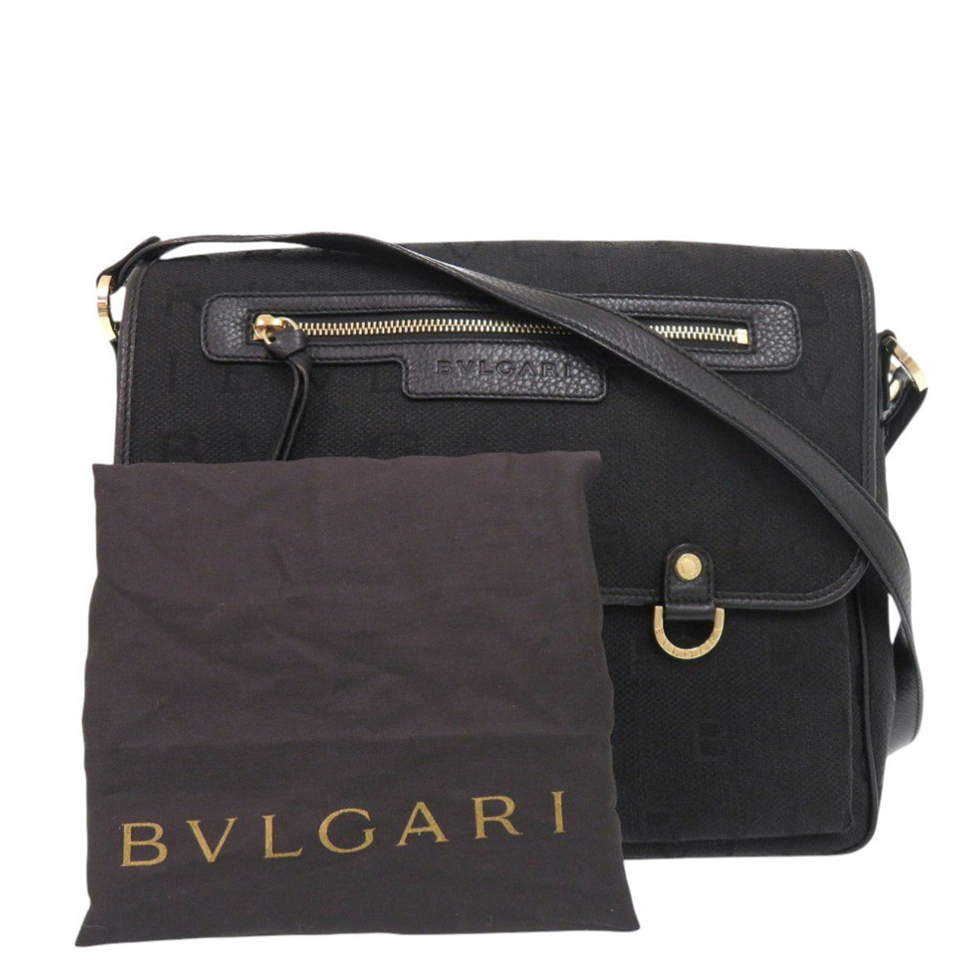 Bvlgari Black Canvas Shoulder Bag (Pre-Owned)