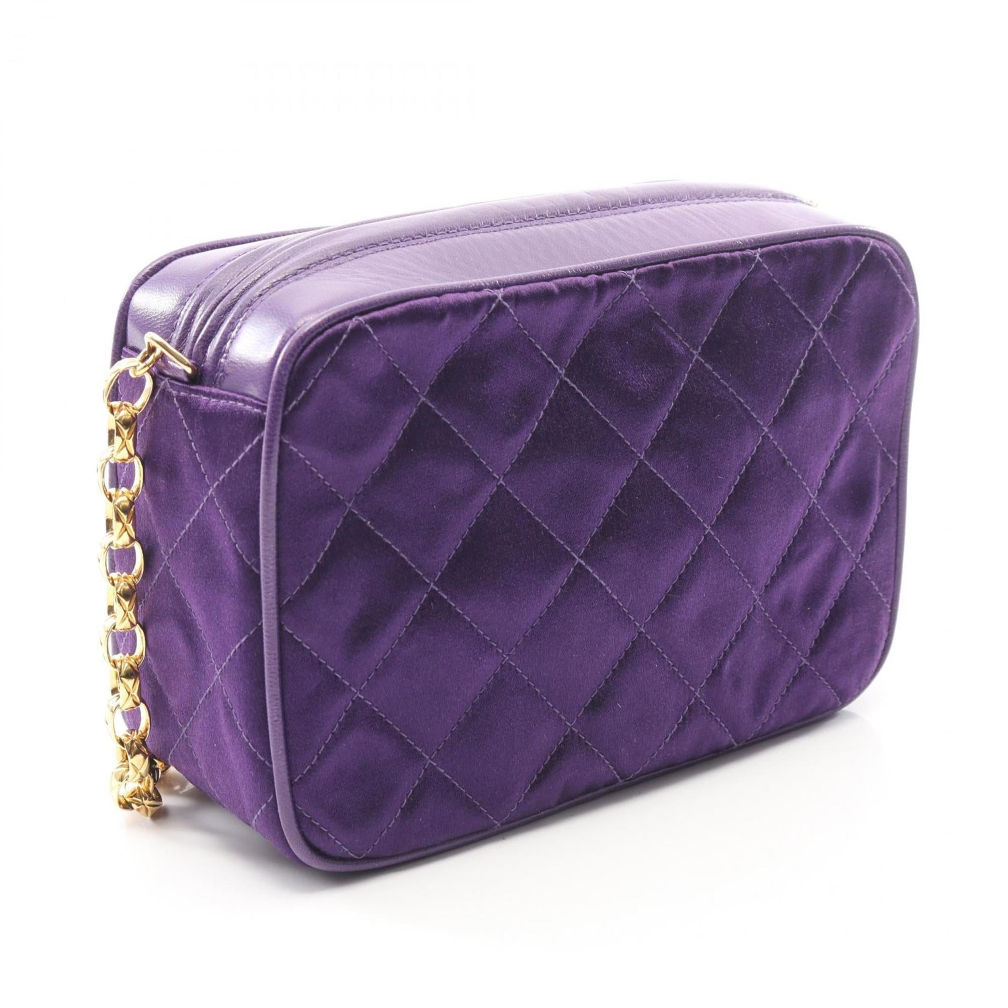 Chanel Purple Fabric Handbag Shoulder Bag (Pre-Owned)