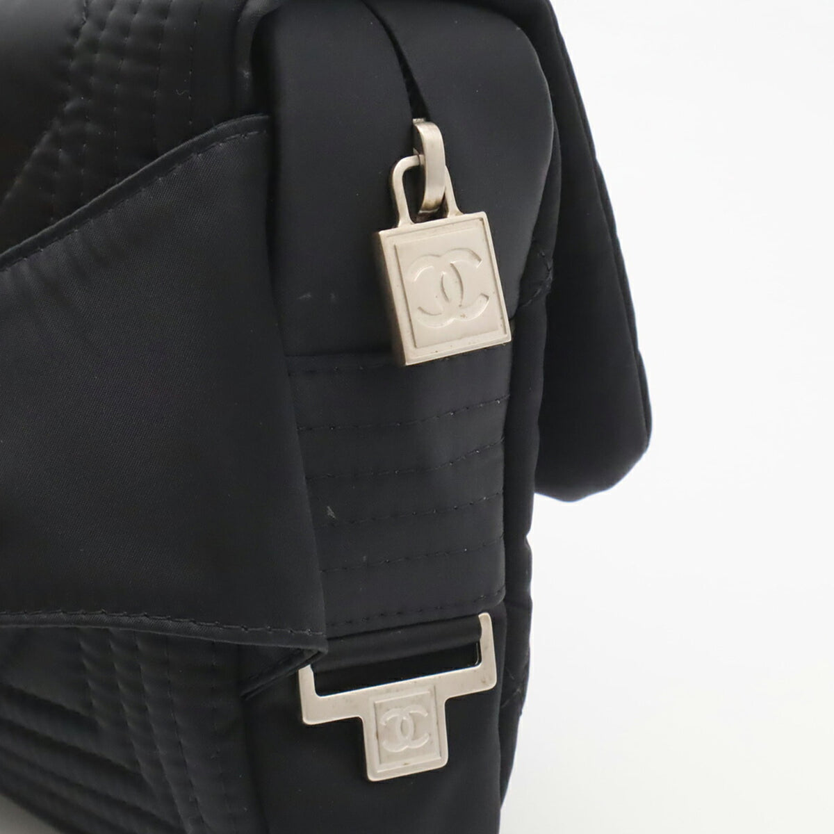 Chanel Black Satin Fanny Pack Pouch (Pre-Owned)
