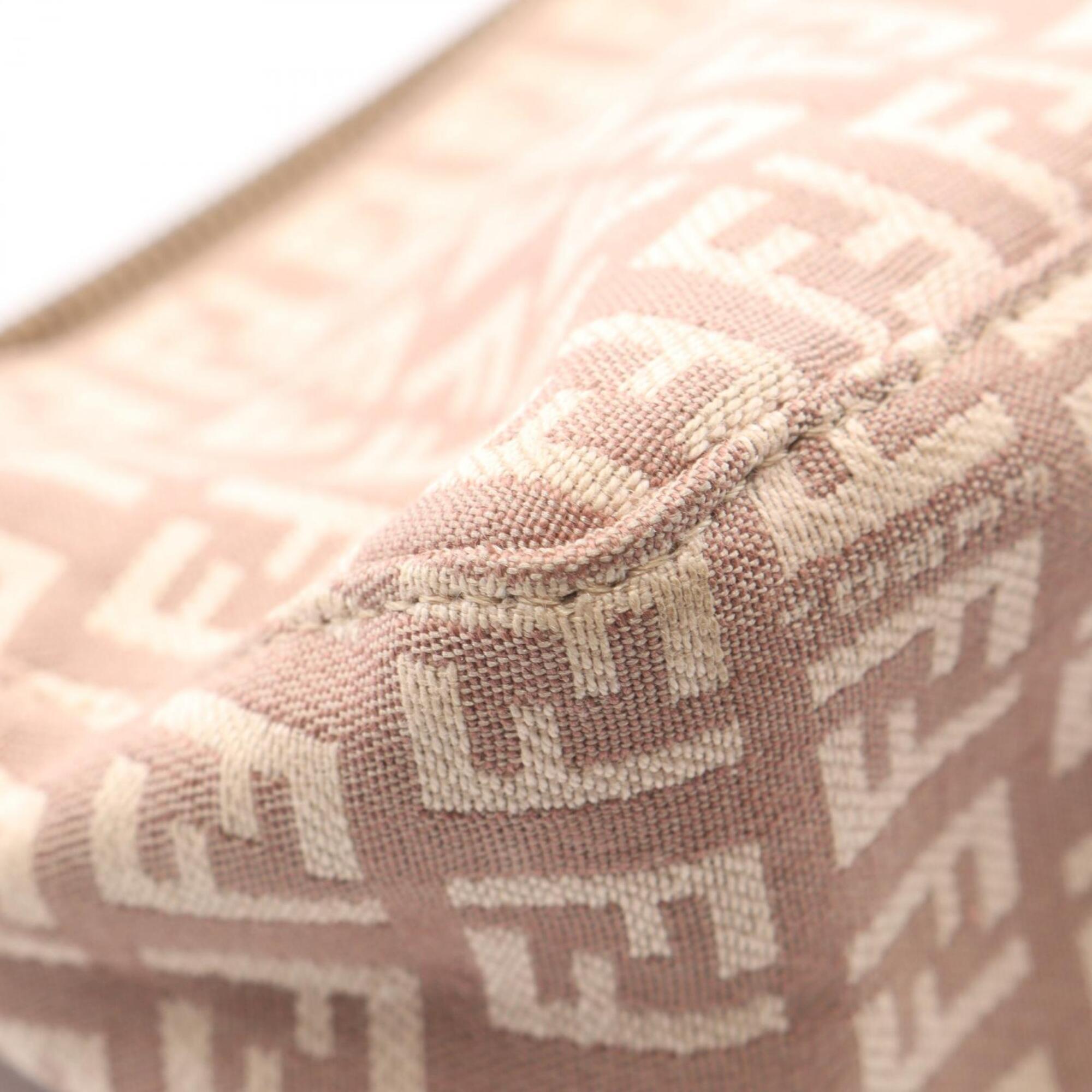 Fendi Pink Canvas Leather Handbag Pouch (Pre-Owned)