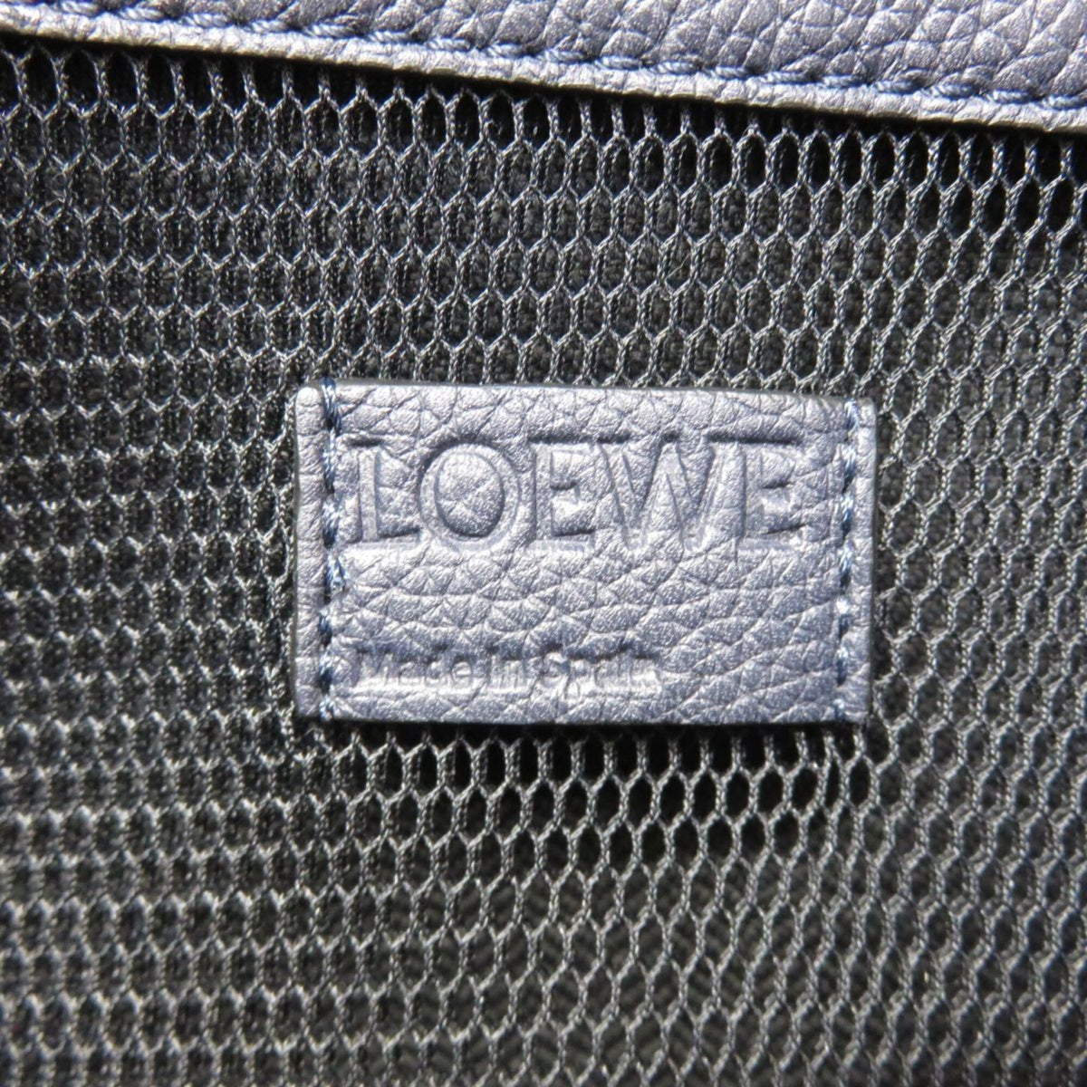 Loewe Gray Light Green Navy Leather Fanny Pack Sling Bag (Pre-Owned)