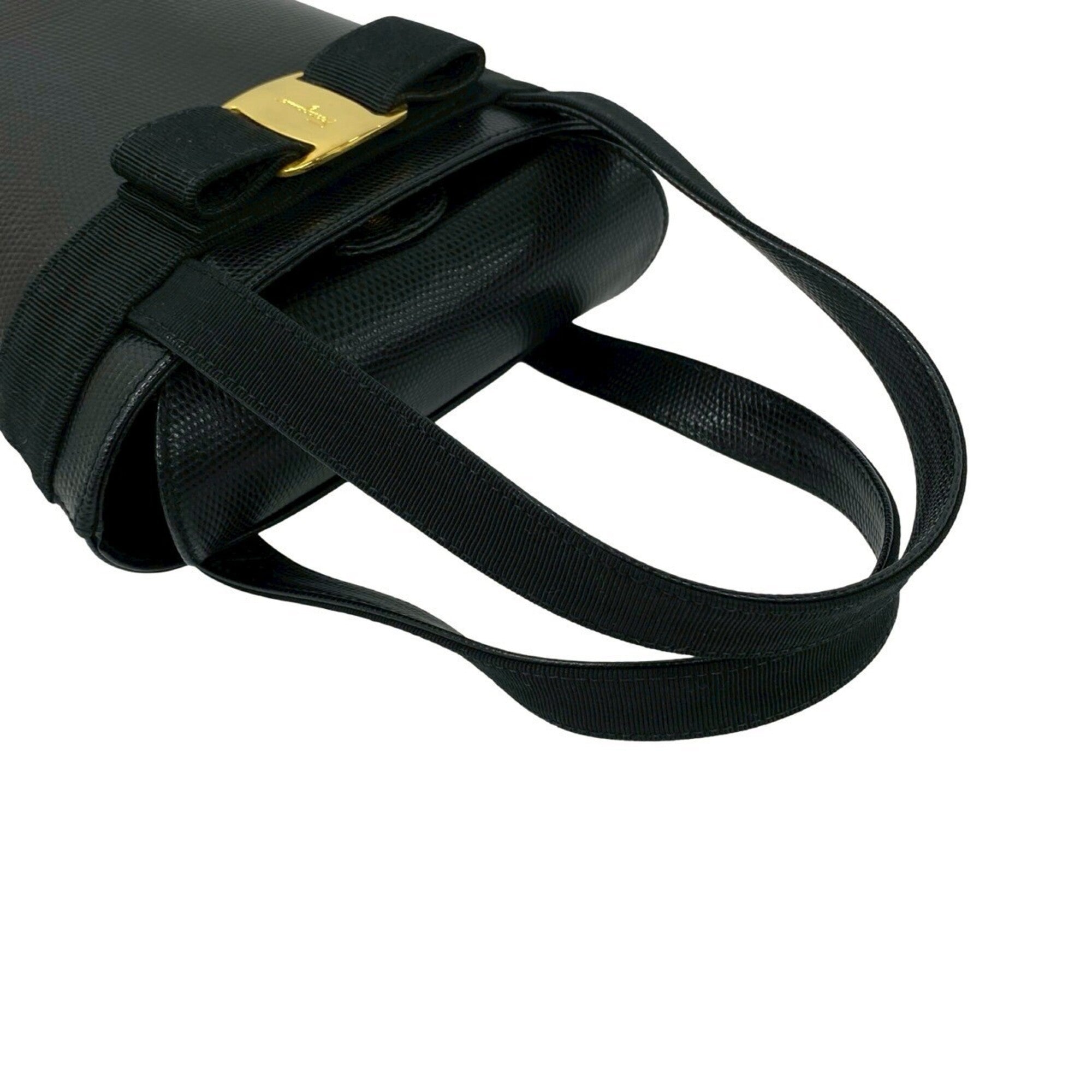 Salvatore Ferragamo Black Leather Handbag (Pre-Owned)