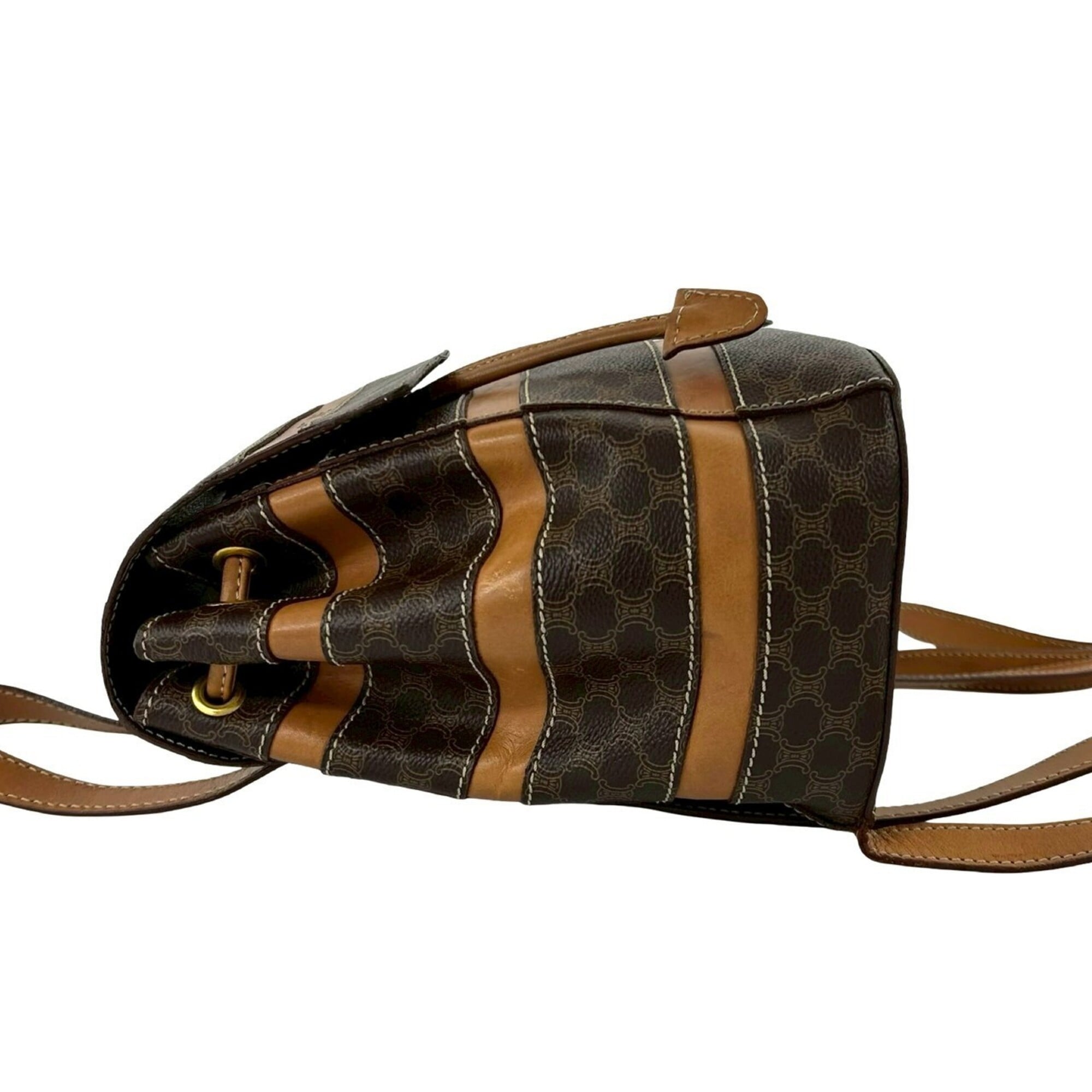 Celine Brown Leather Pvc Backpack (Pre-Owned)