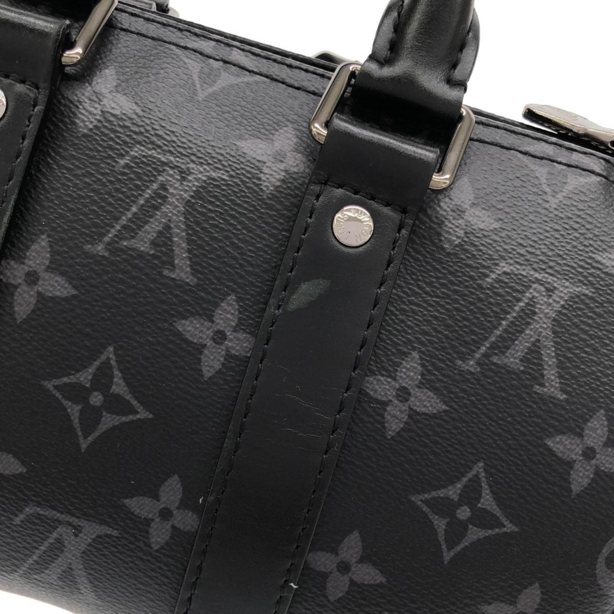Louis Vuitton Monogram Eclipse Black Gris Coated Canvas Boston Bag (Pre-Owned)