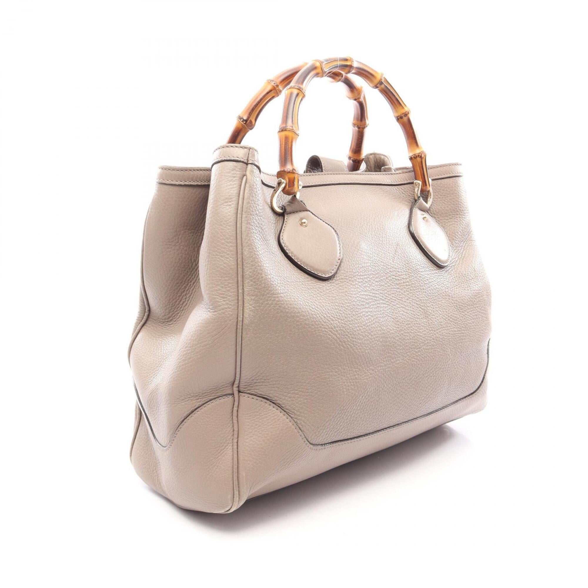 Gucci Beige Leather Handbag Tote Bag (Pre-Owned)